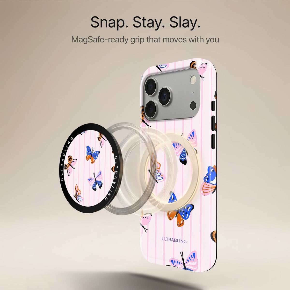 Butterfly Stripe - MagSafe Phone Grip