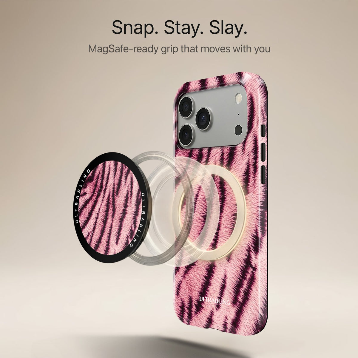 Blush Tiger - MagSafe Phone Grip