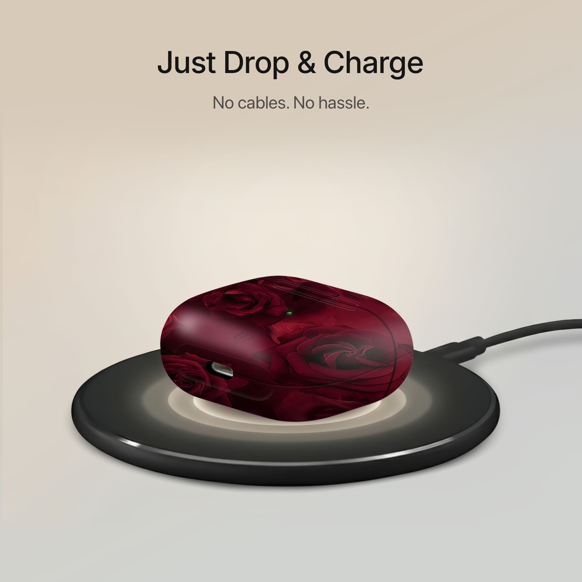 Velvet Roses Ultrabling AirPods case open view