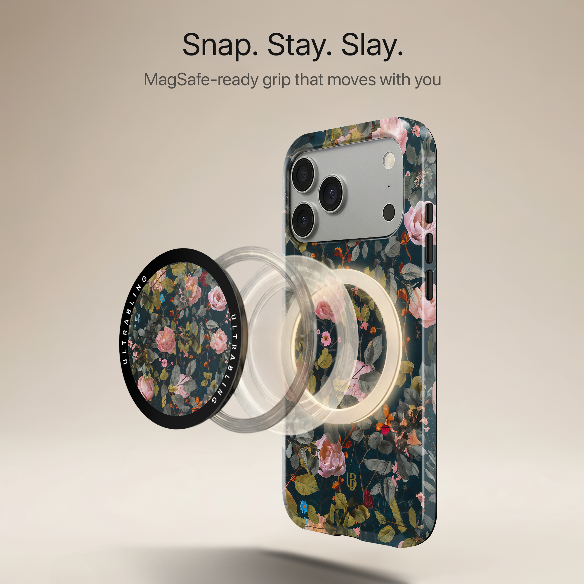 Secret Garden Ultrabling MagSafe Phone Grip - Angled View