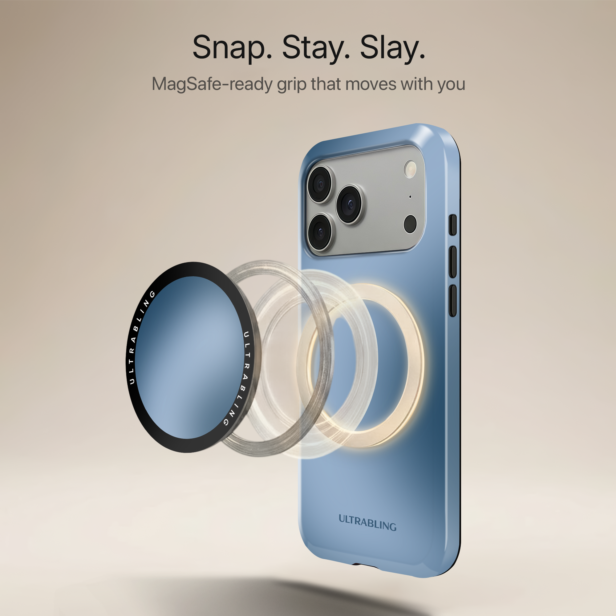 Sky Fade Ultrabling MagSafe Phone Grip - Angled View
