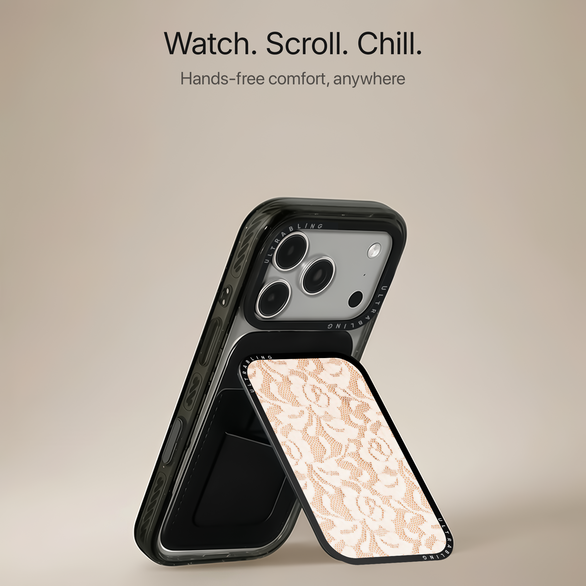 Ivory Lace MagSafe Wallet - Angle View