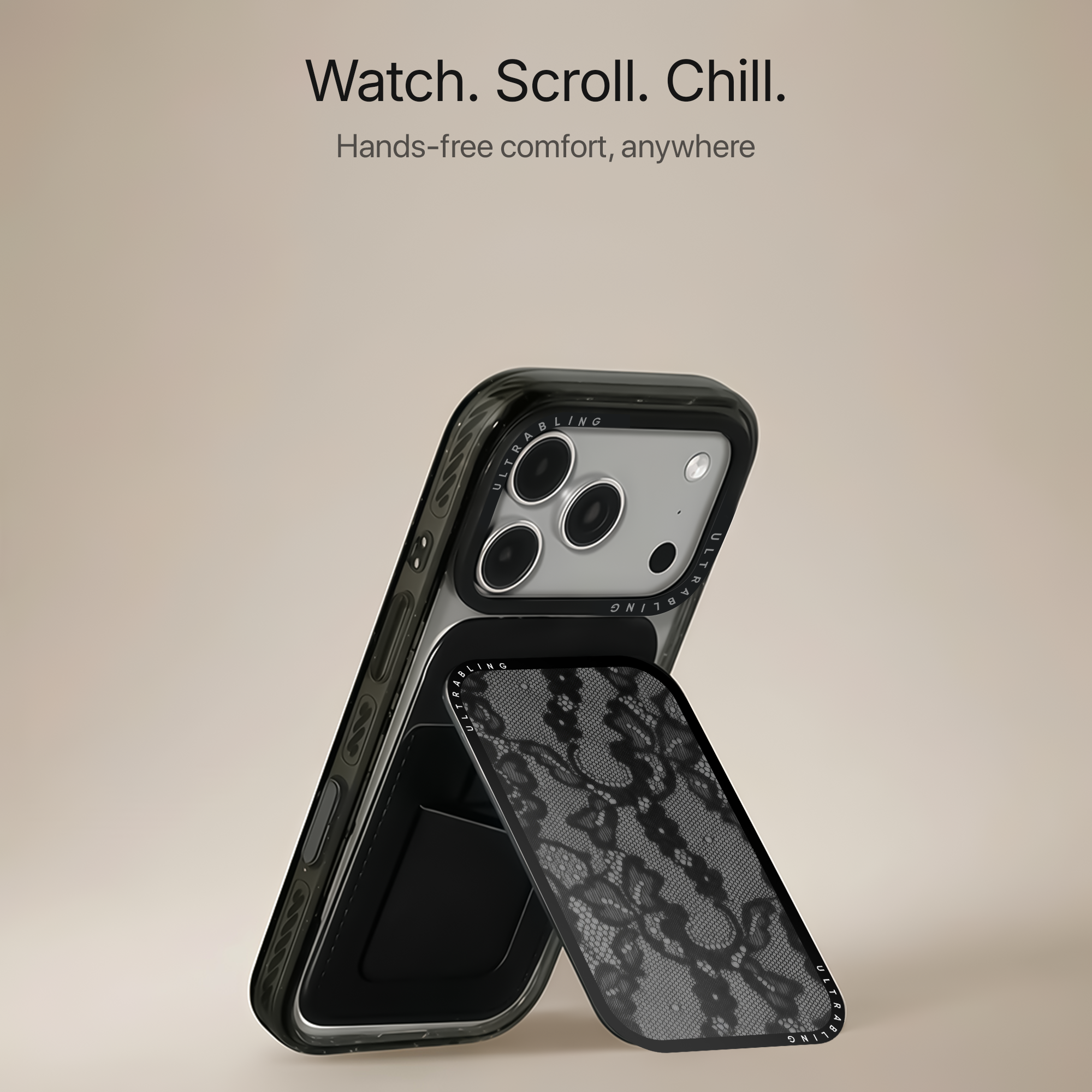 Noir Lace MagSafe Wallet - Angle View