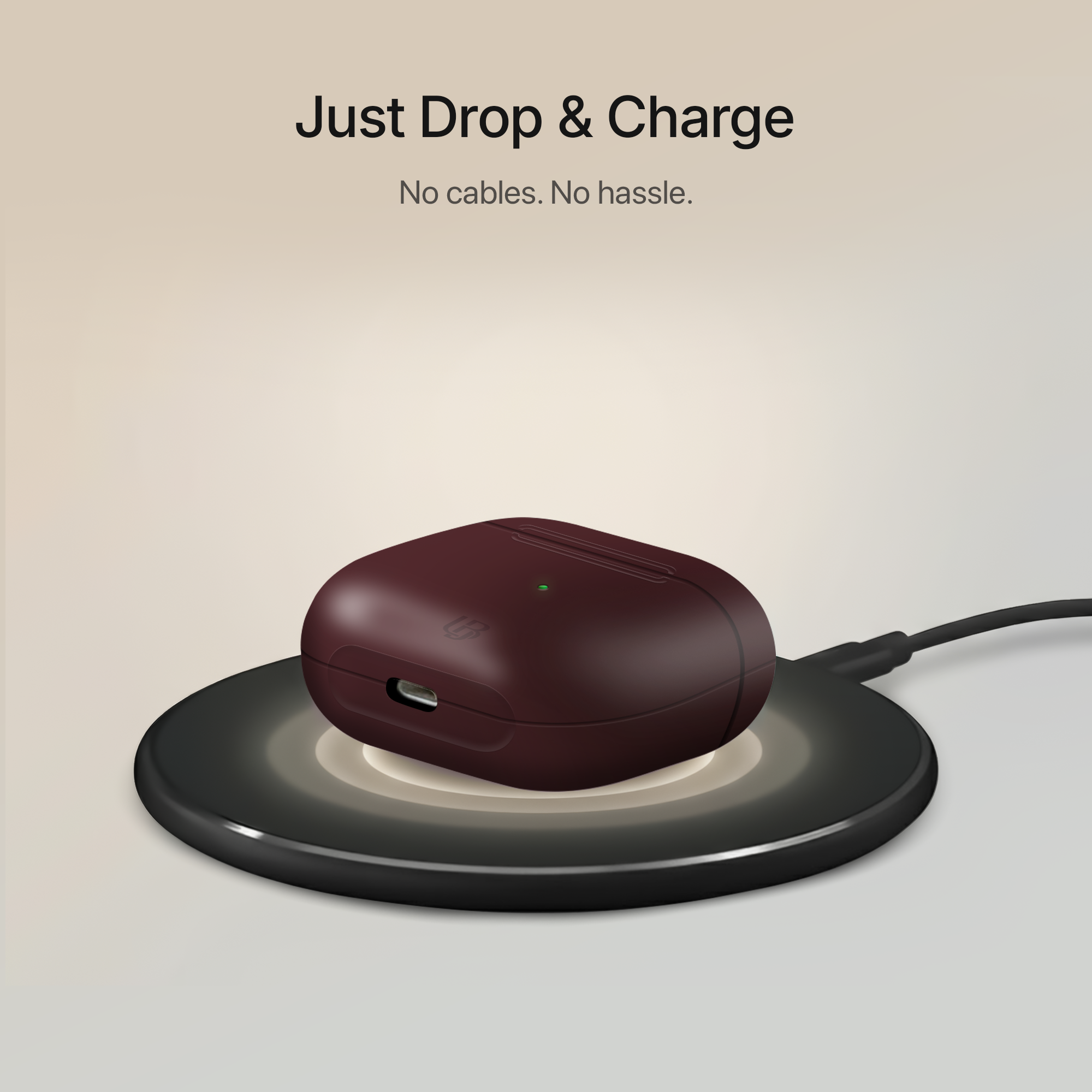 Wine Gloss Ultrabling AirPods case open view
