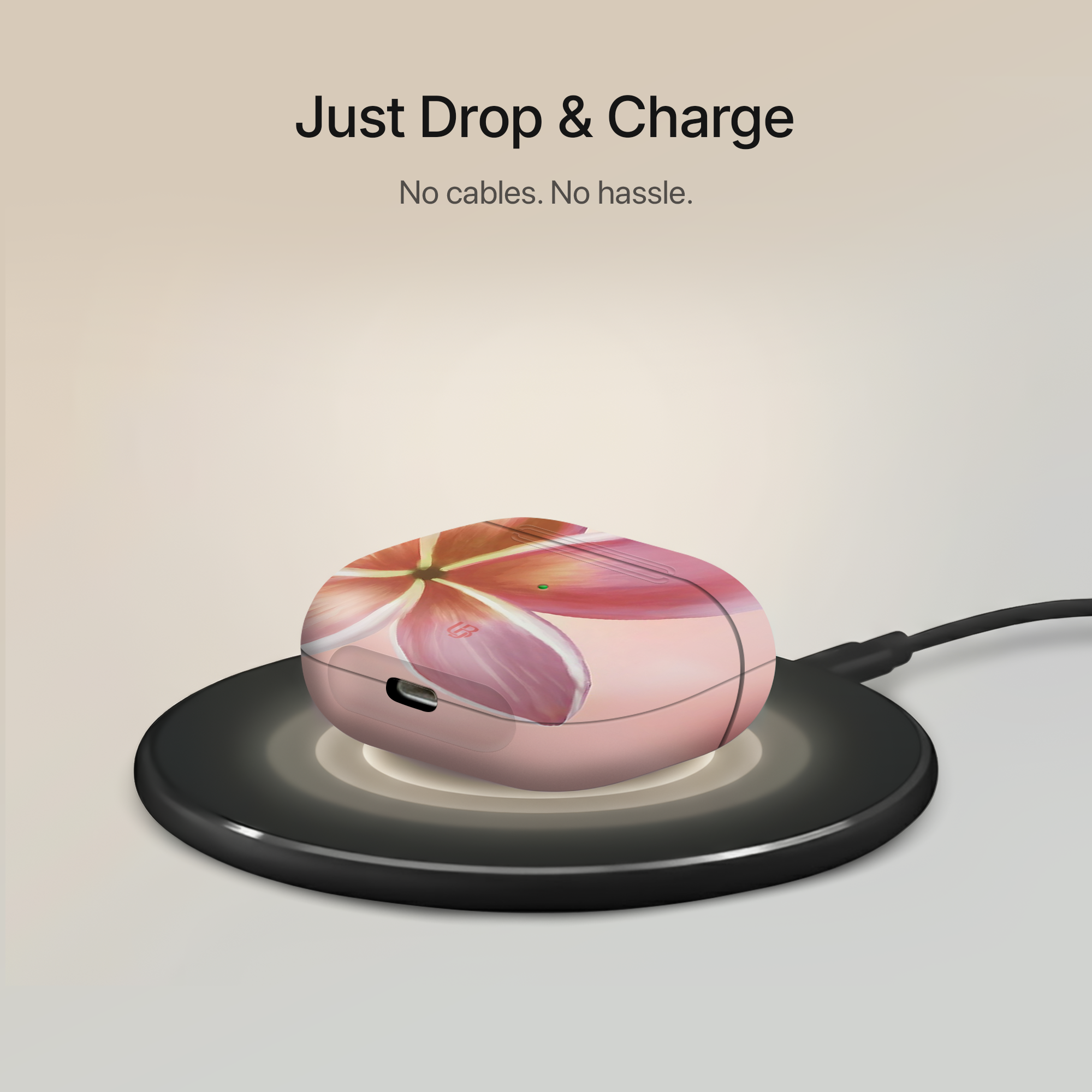 Pink Orchid Ultrabling AirPods case open view