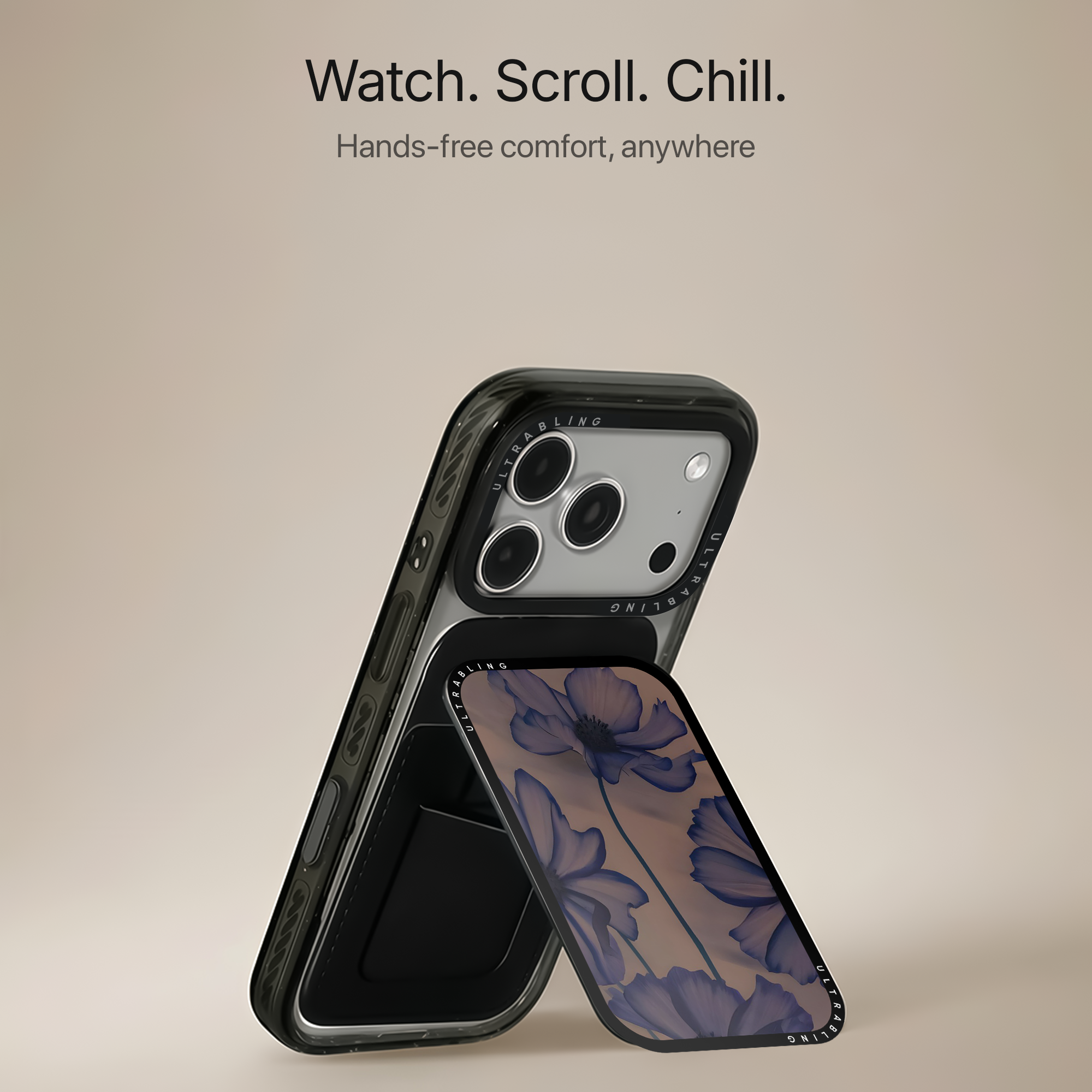 Indigo Blossom MagSafe Wallet - Angle View