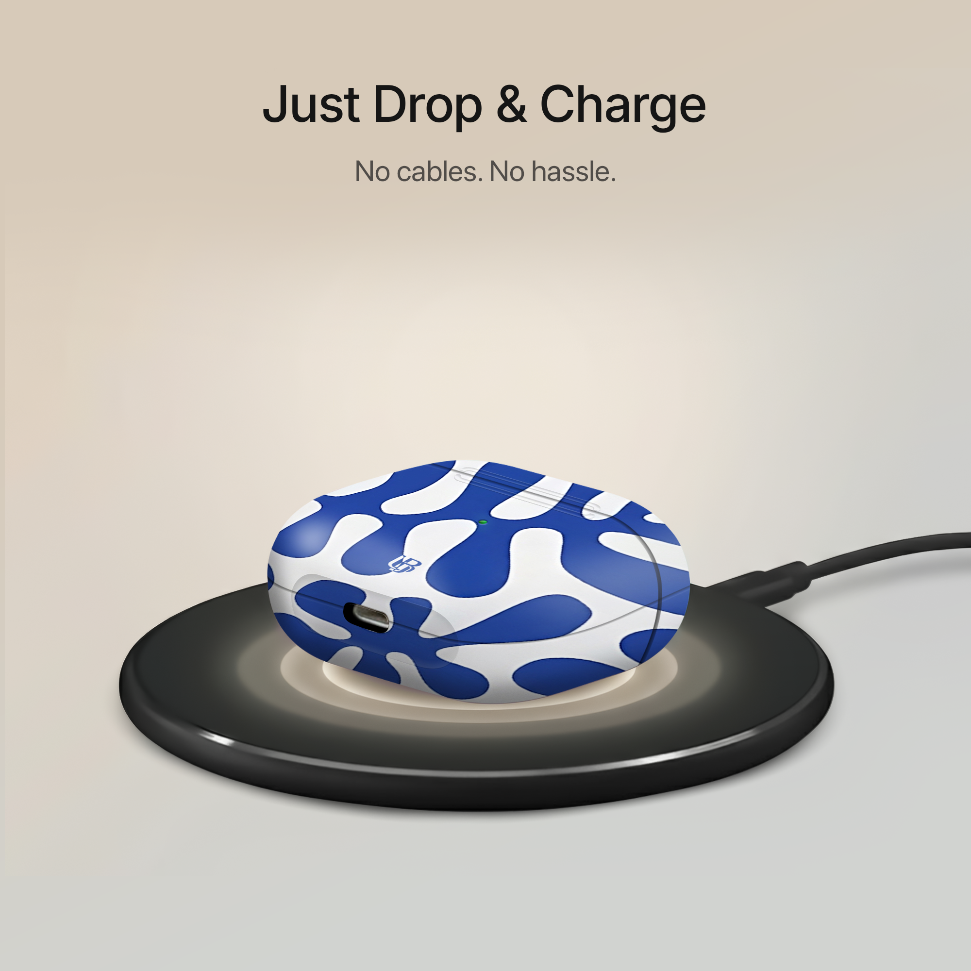 Azure Flow Ultrabling AirPods case open view