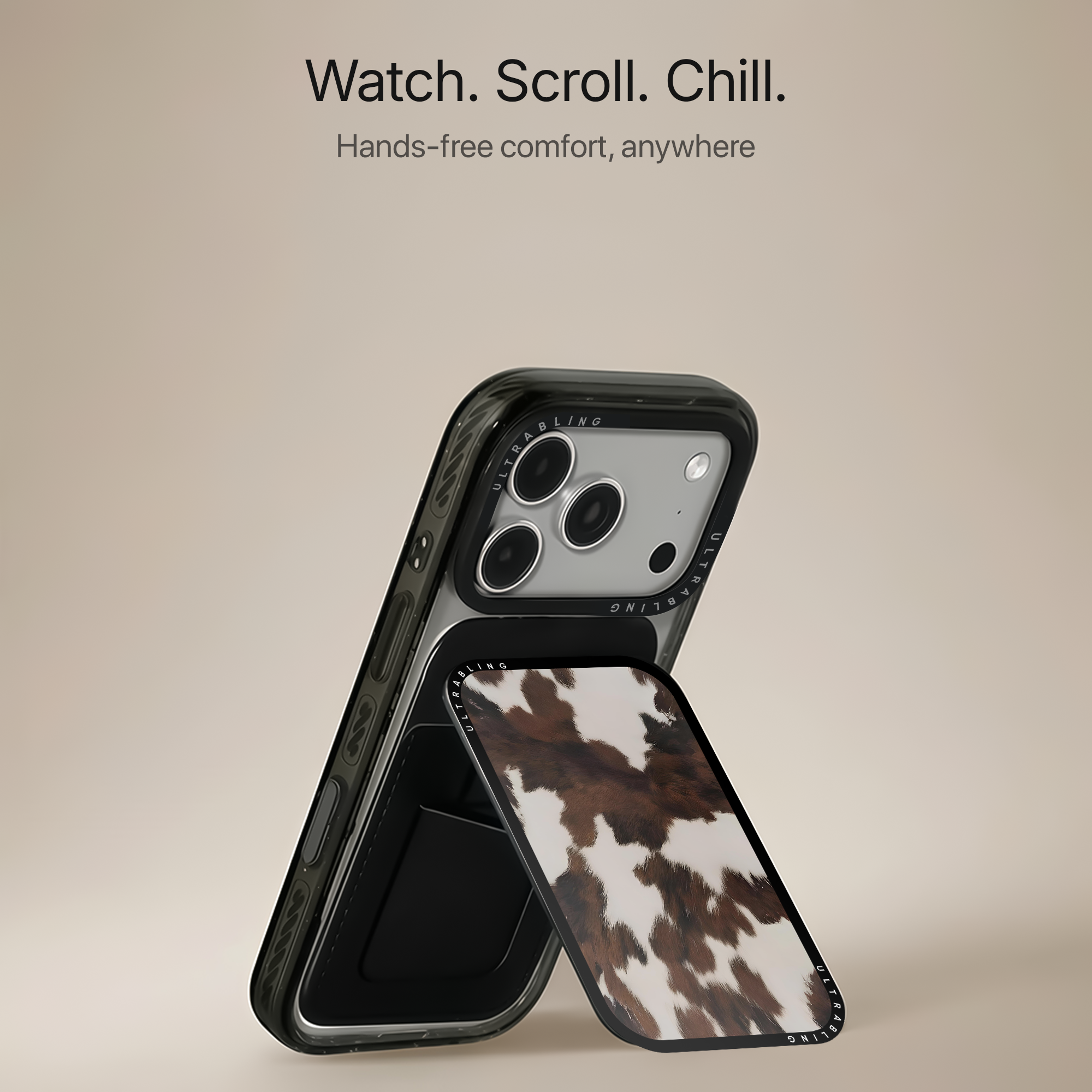 Mocha Cow MagSafe Wallet - Angle View