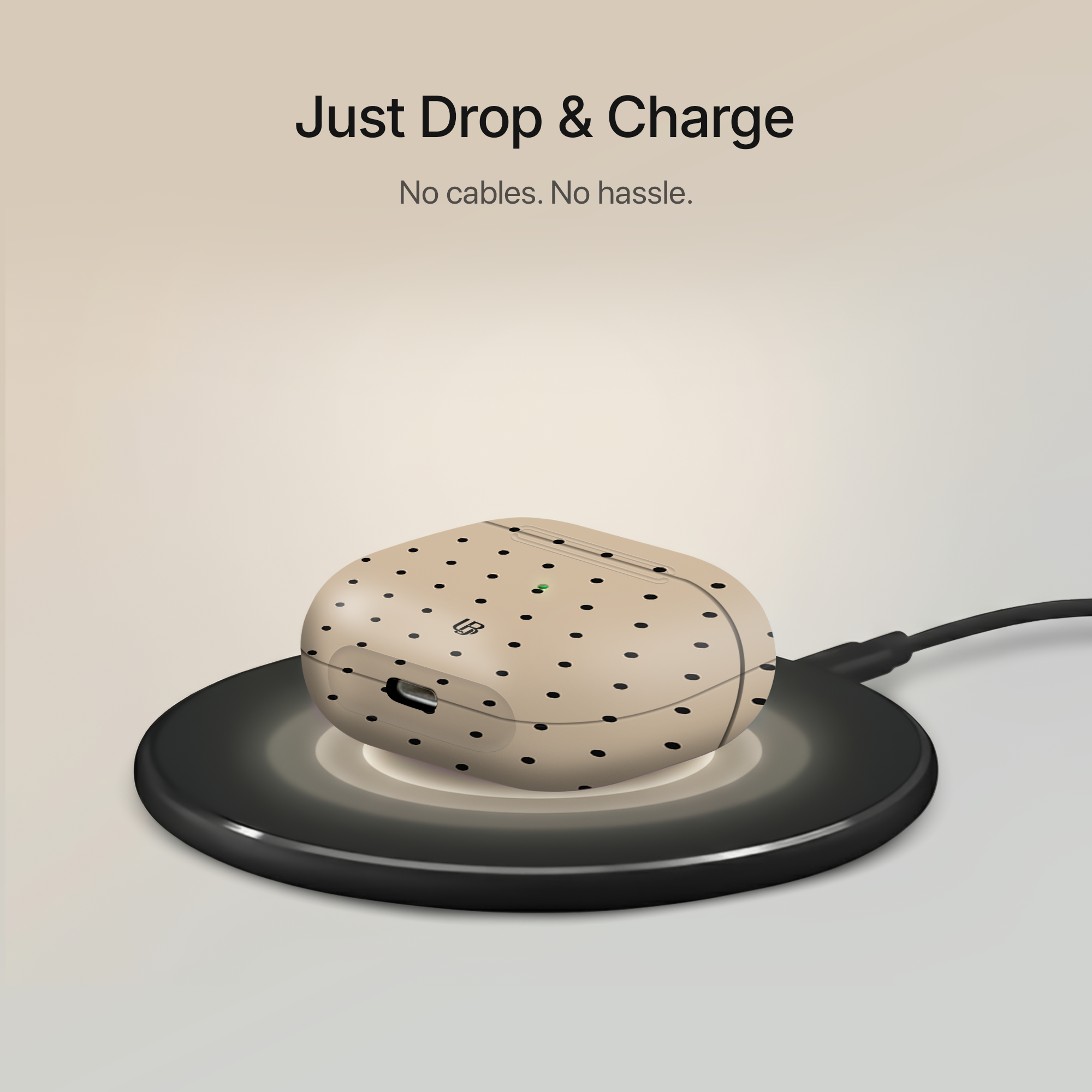 Vanilla Dots Ultrabling AirPods case open view
