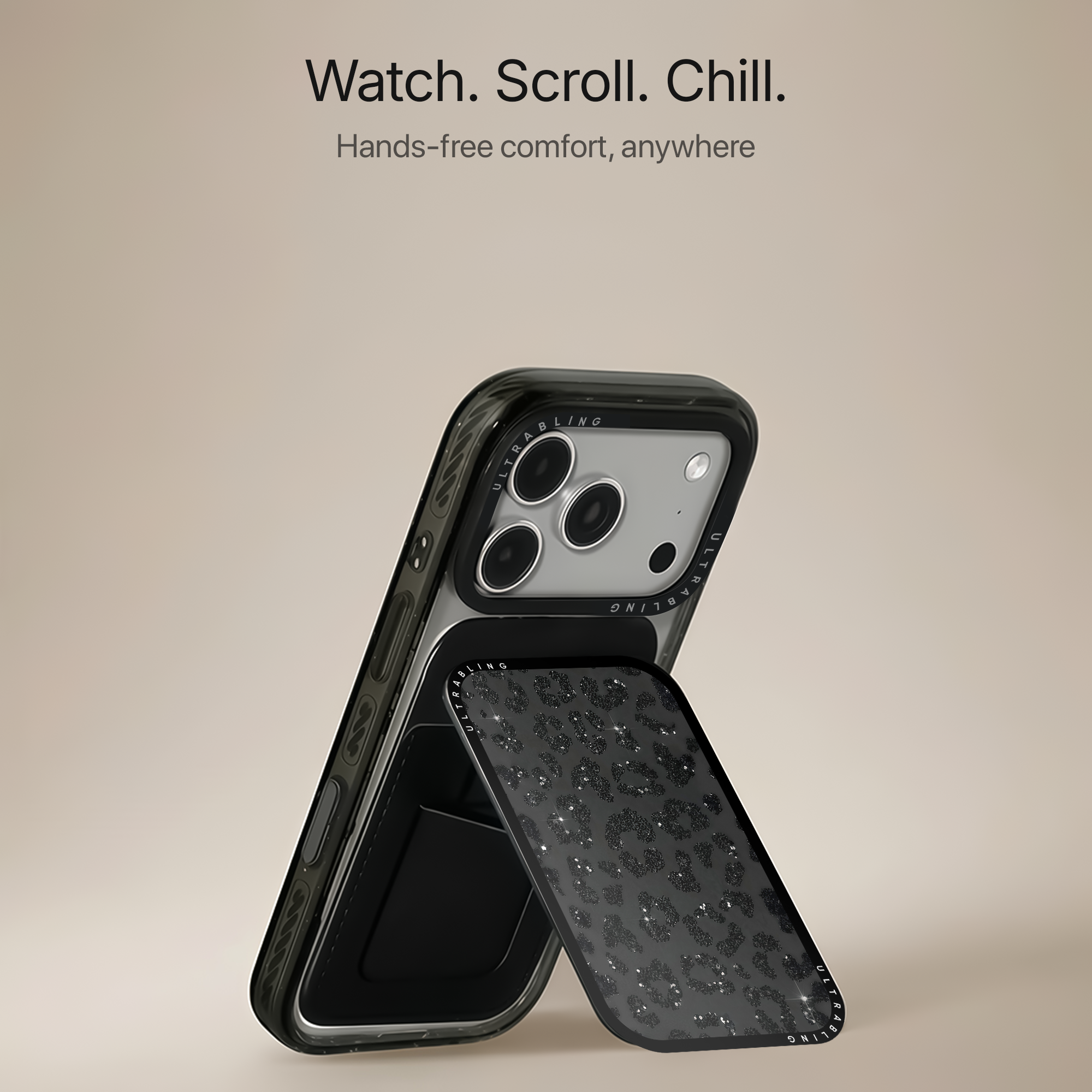 Black Stardust MagSafe Wallet - Angle View