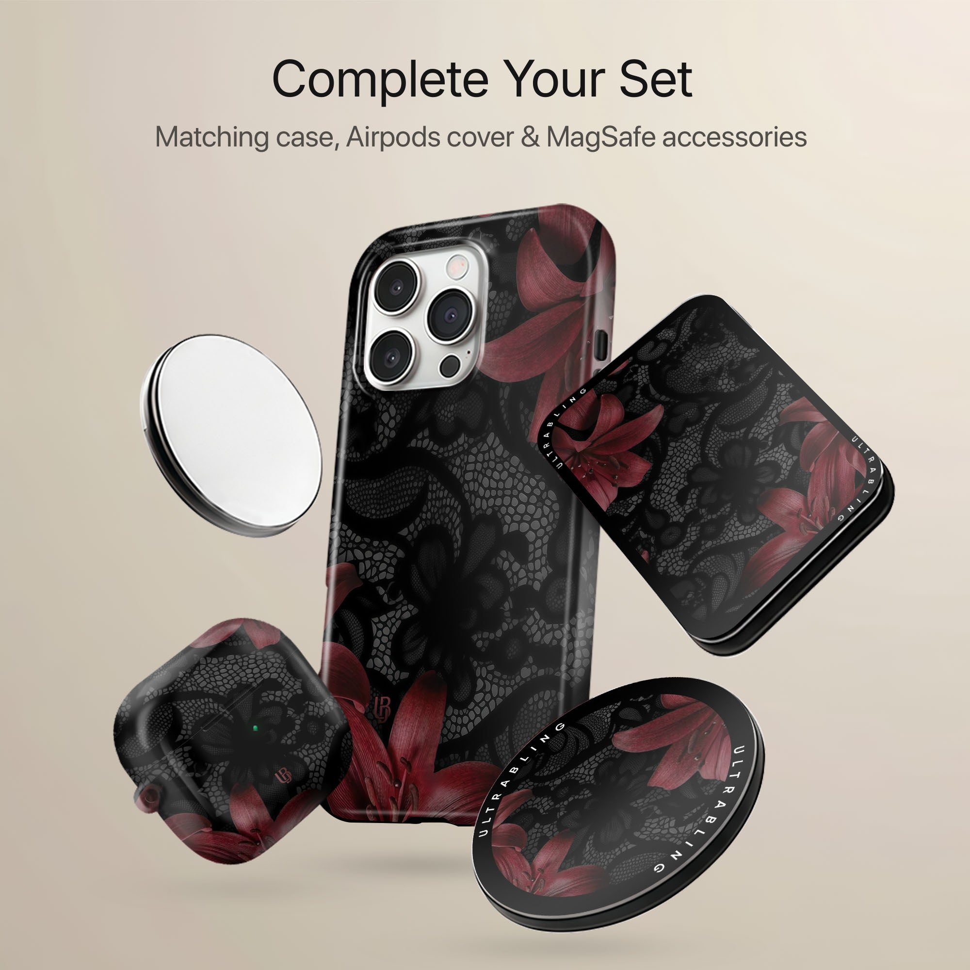 Midnight Scarlet Ultrabling tough AirPods case
