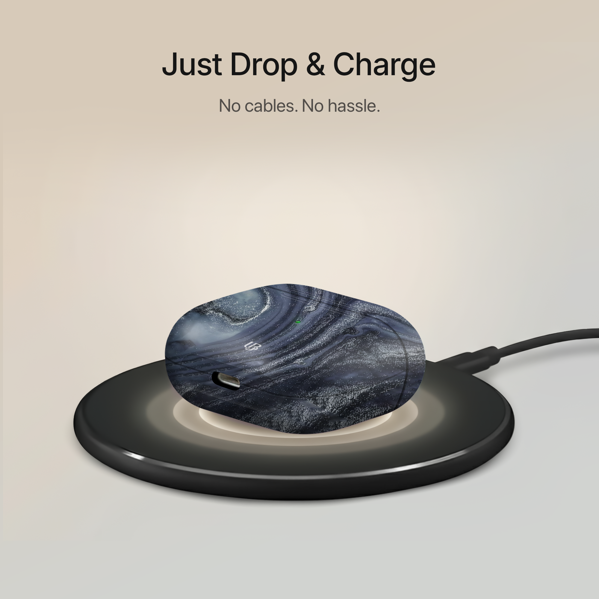 Midnight Marble Ultrabling AirPods case open view