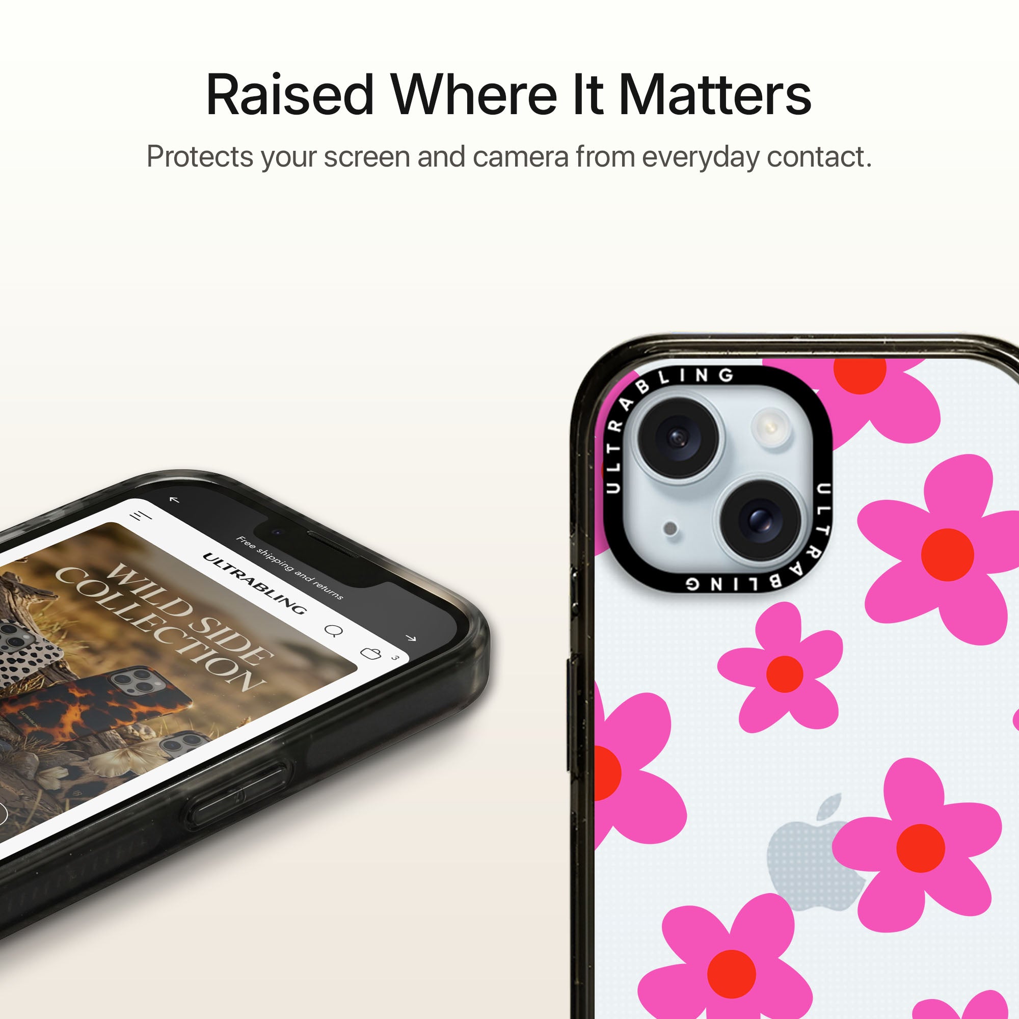 Pink Petal Ultrabling Aura iPhone case MagSafe compatible back view