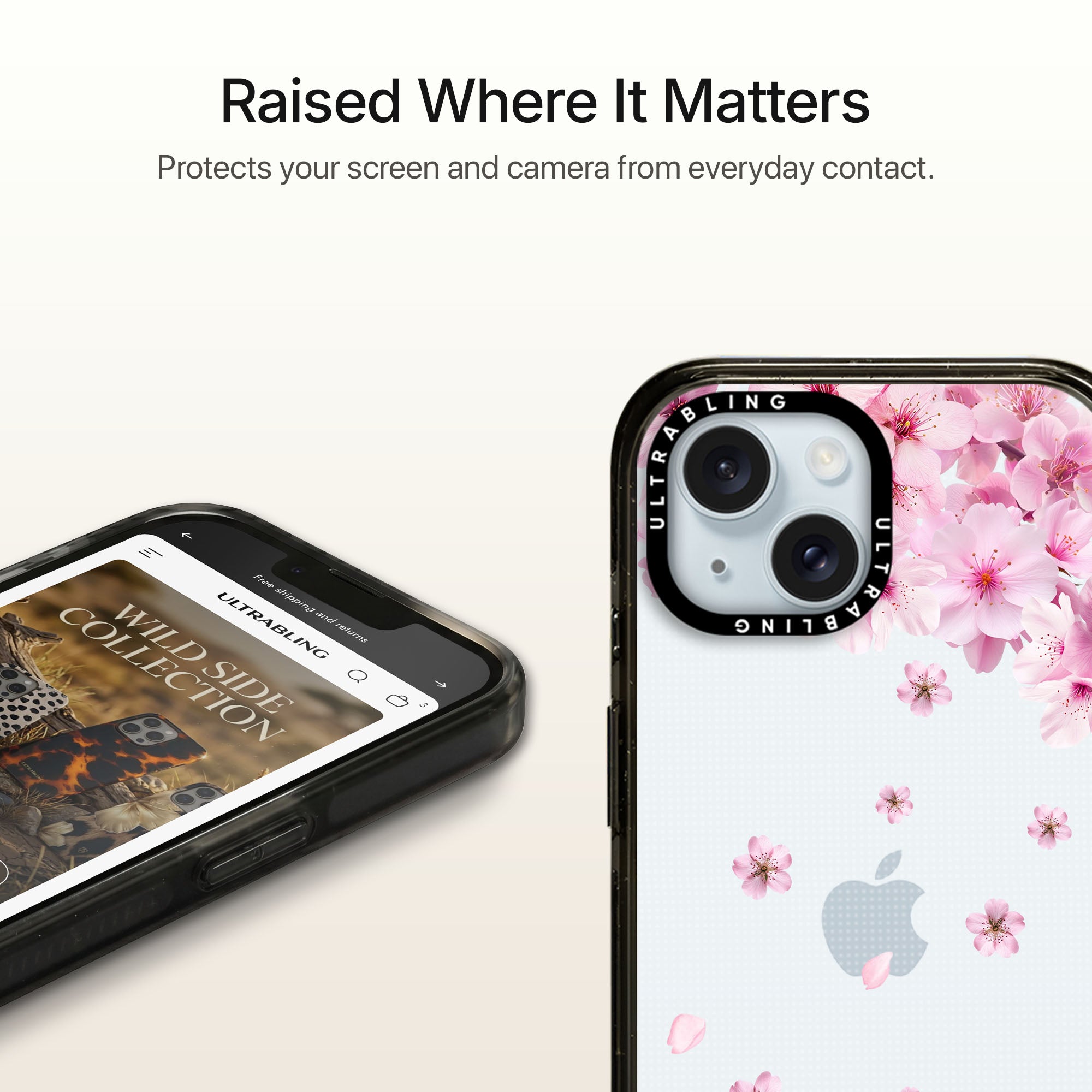 Blush Bloom Ultrabling Aura iPhone case MagSafe compatible back view