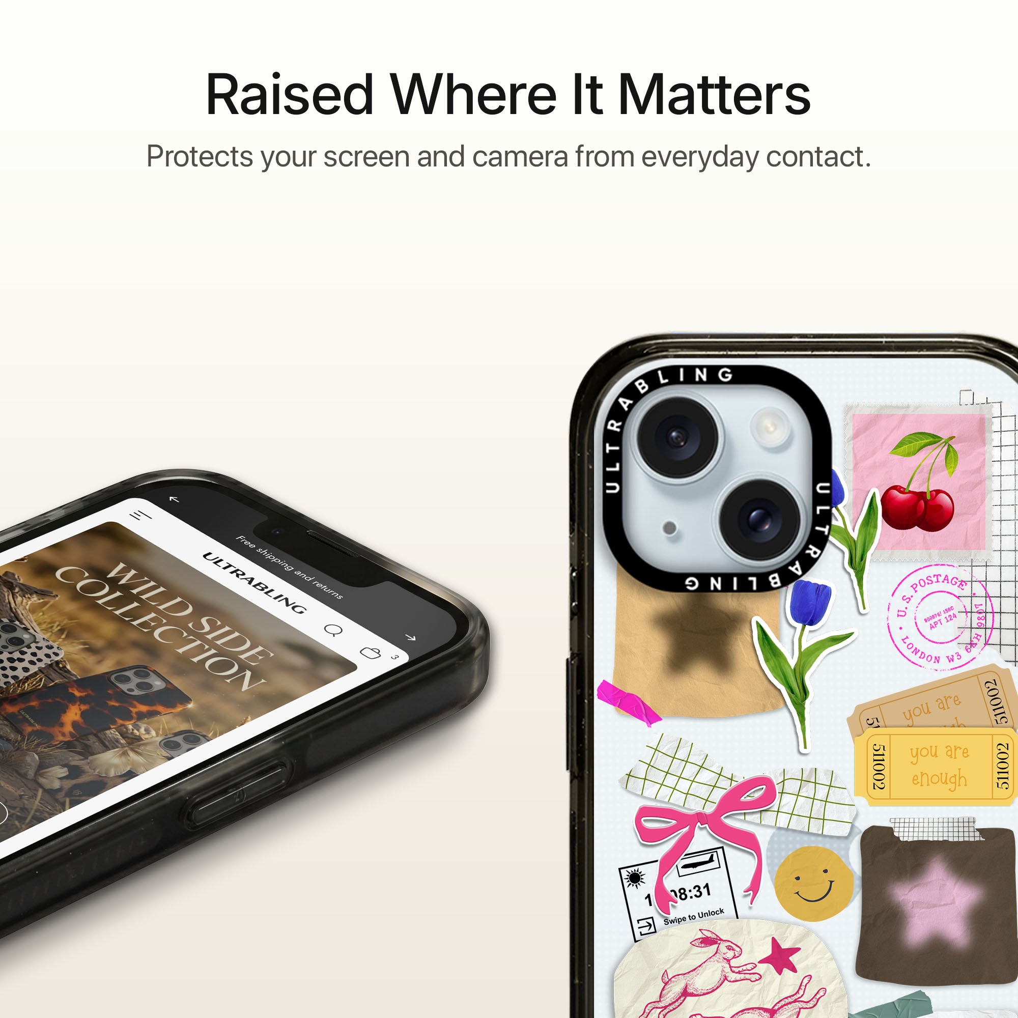 Charm Notes Ultrabling Aura iPhone case MagSafe compatible back view