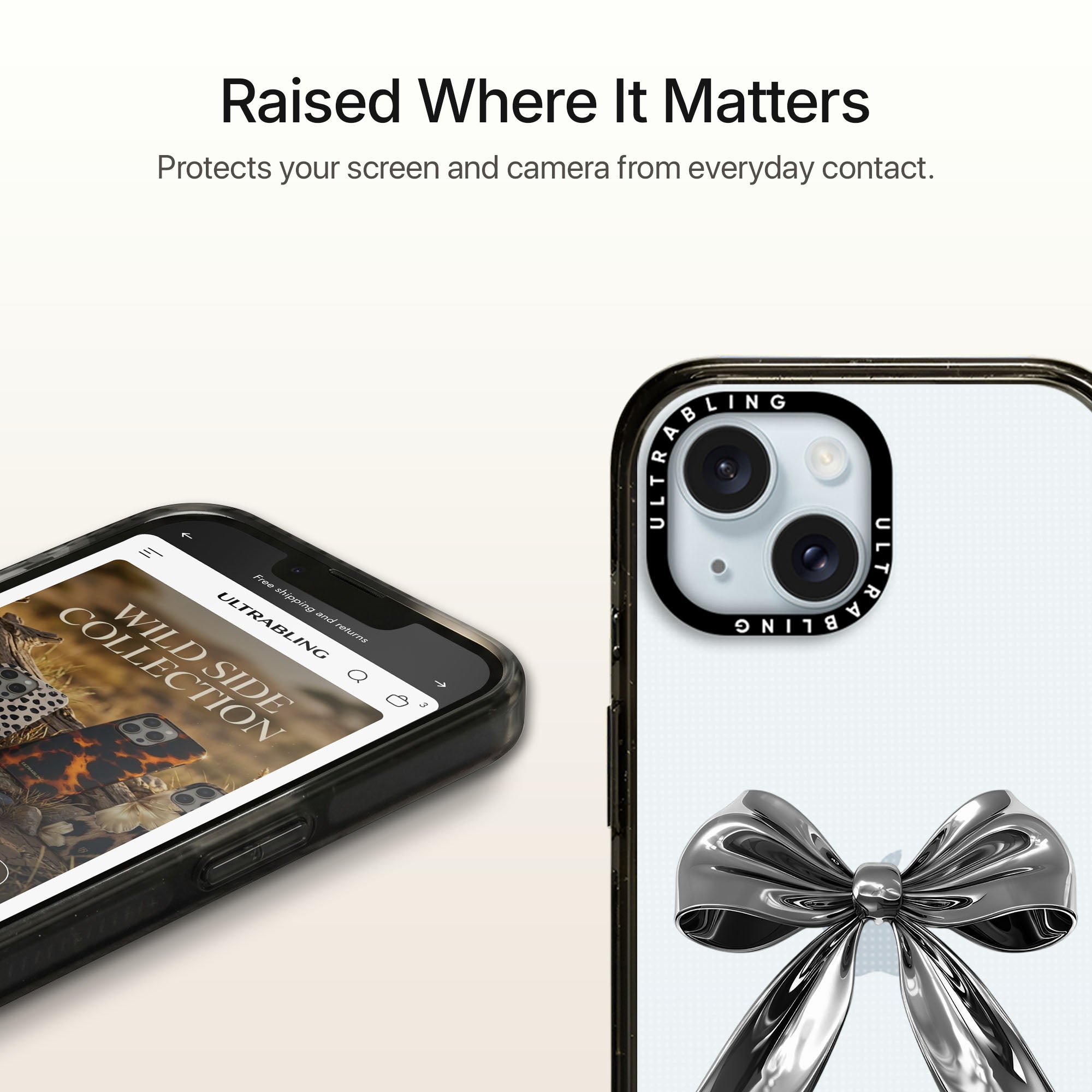 Silver Bow Ultrabling Aura iPhone case MagSafe compatible back view