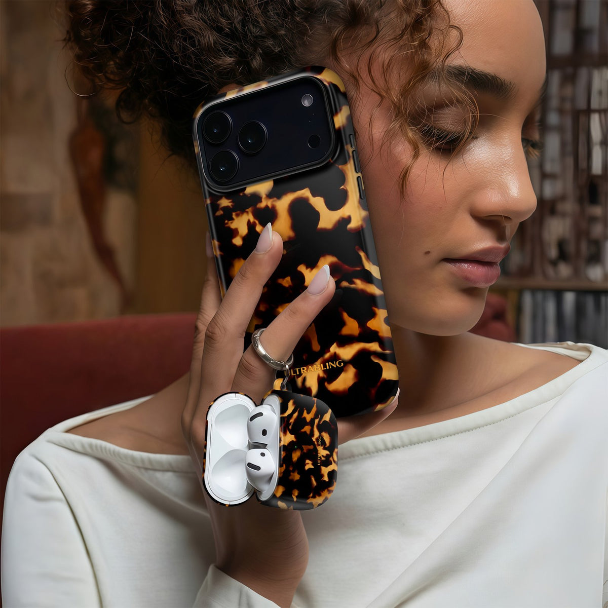 Honey Shell - AirPods Case by Ultrabling, designer iPhone case, back view