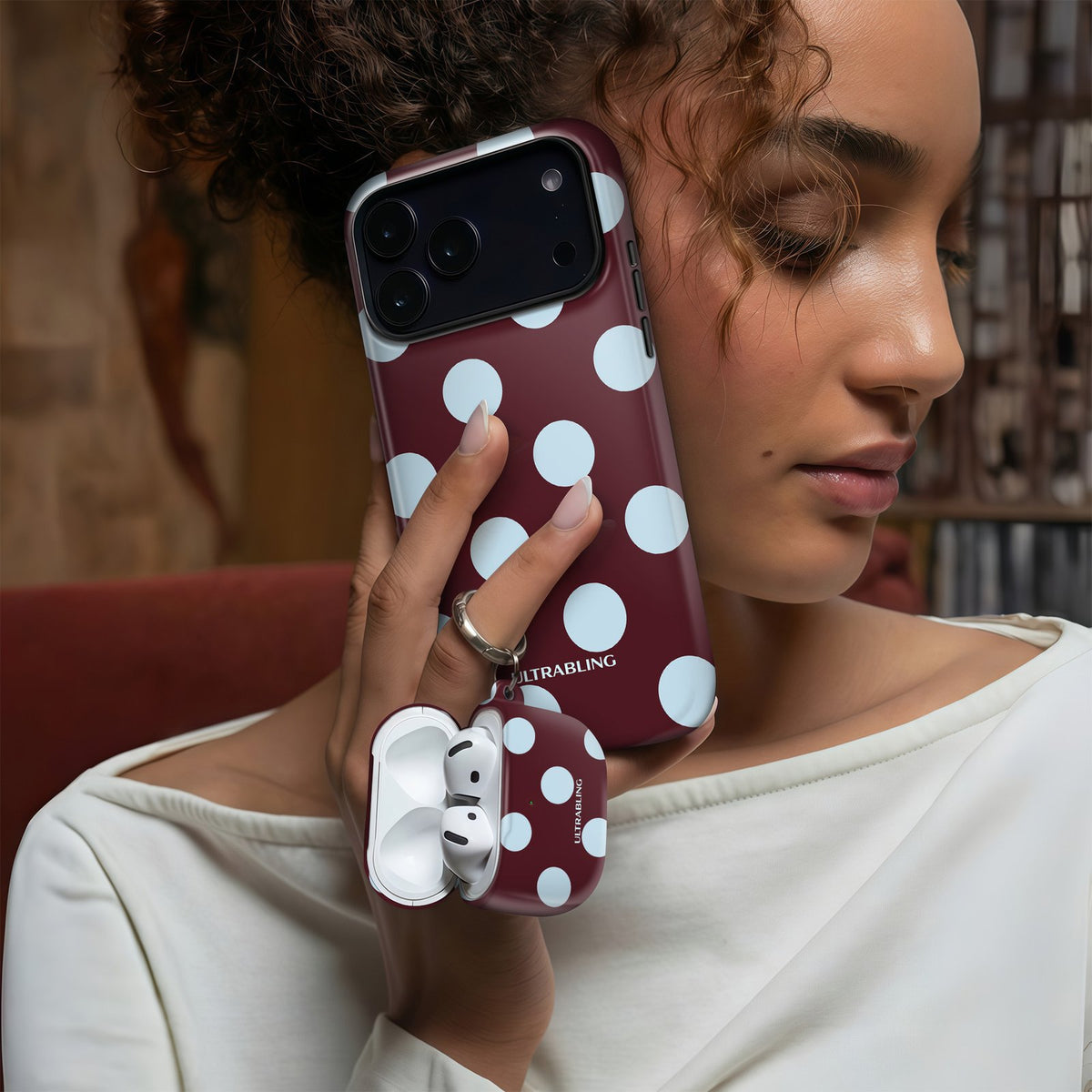 Claret Dot - AirPods Case