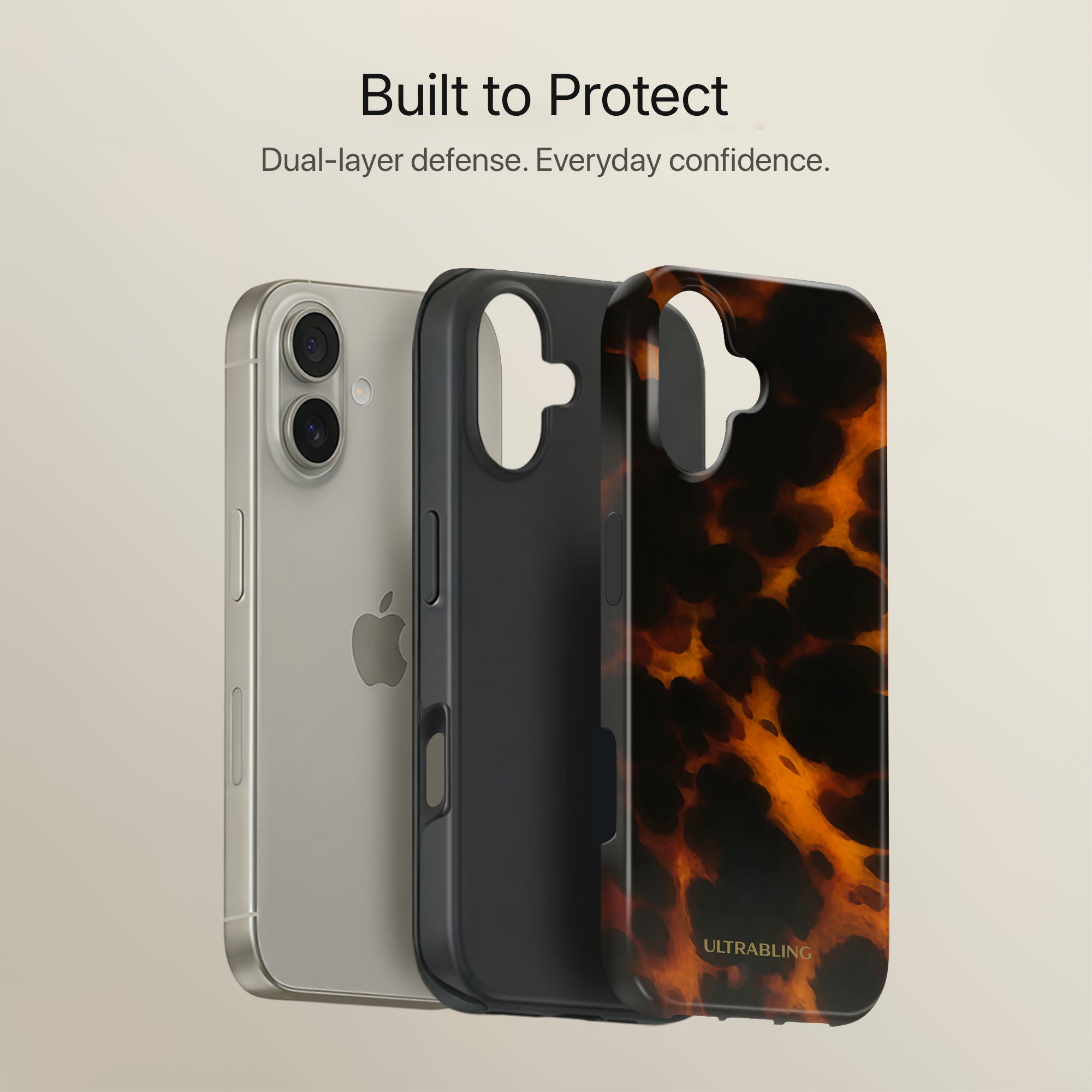 Amber Tortoise Ultrabling full case mockup front view