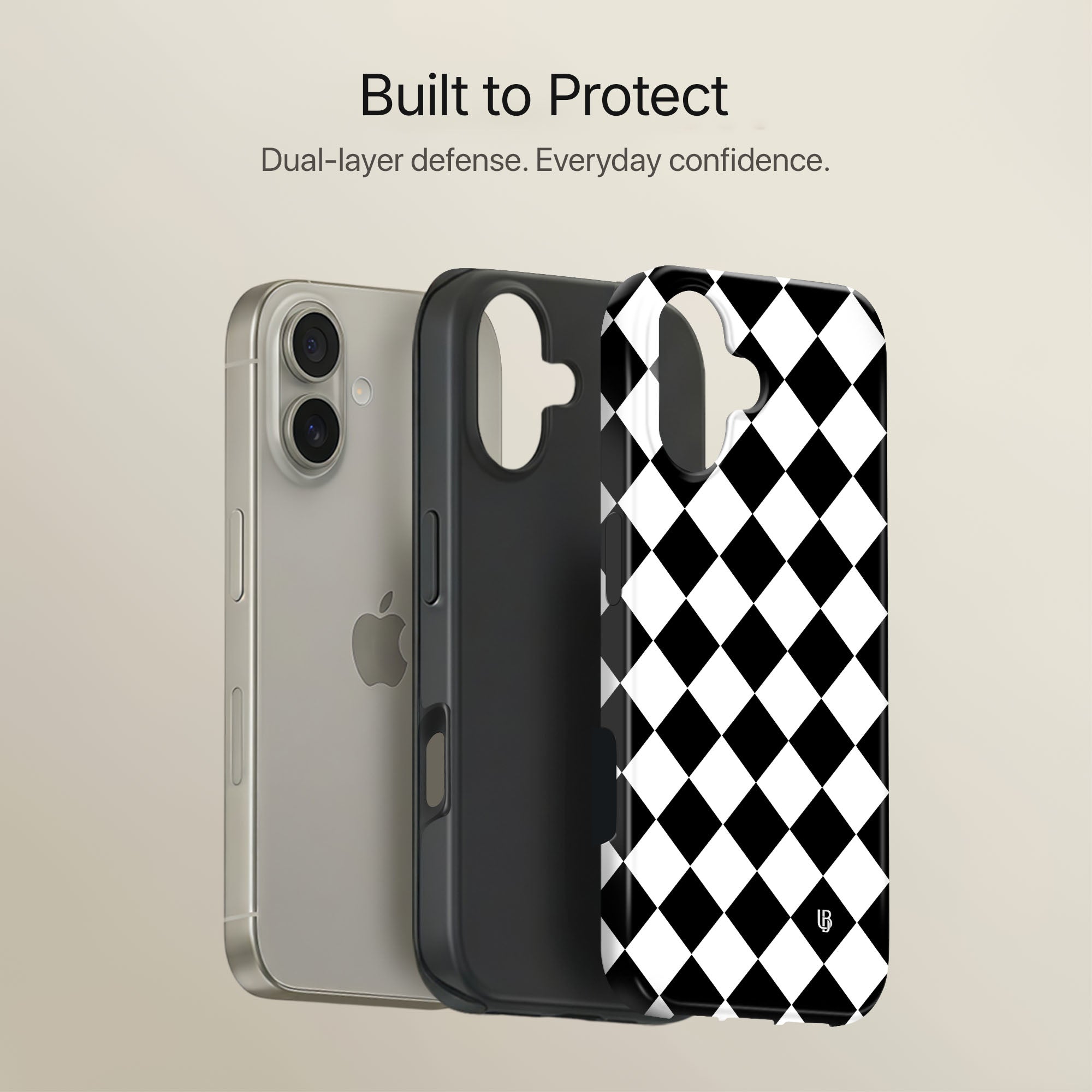 Harlequin Noir Ultrabling full case mockup front view