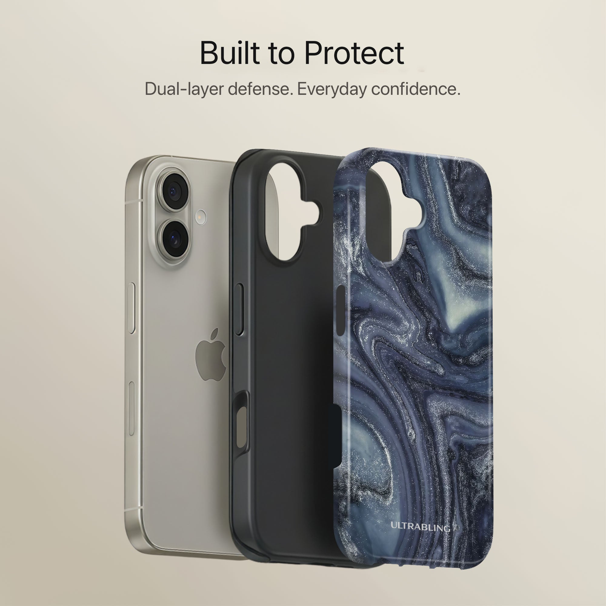 Midnight Marble Ultrabling full case mockup front view
