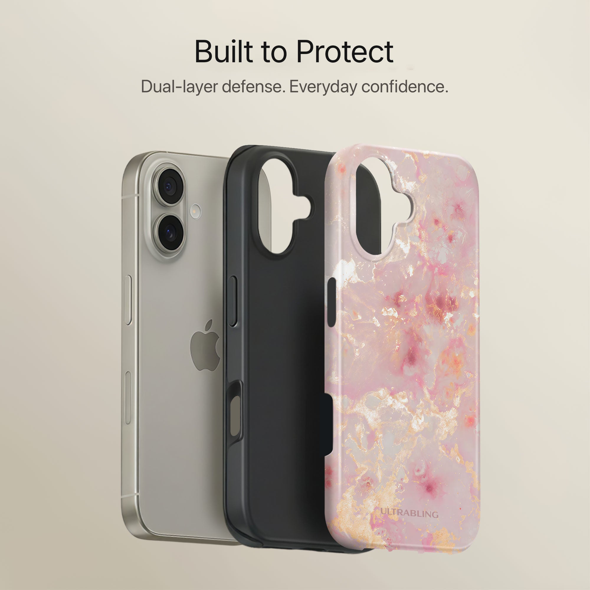 Rose Quartz Ultrabling full case mockup front view