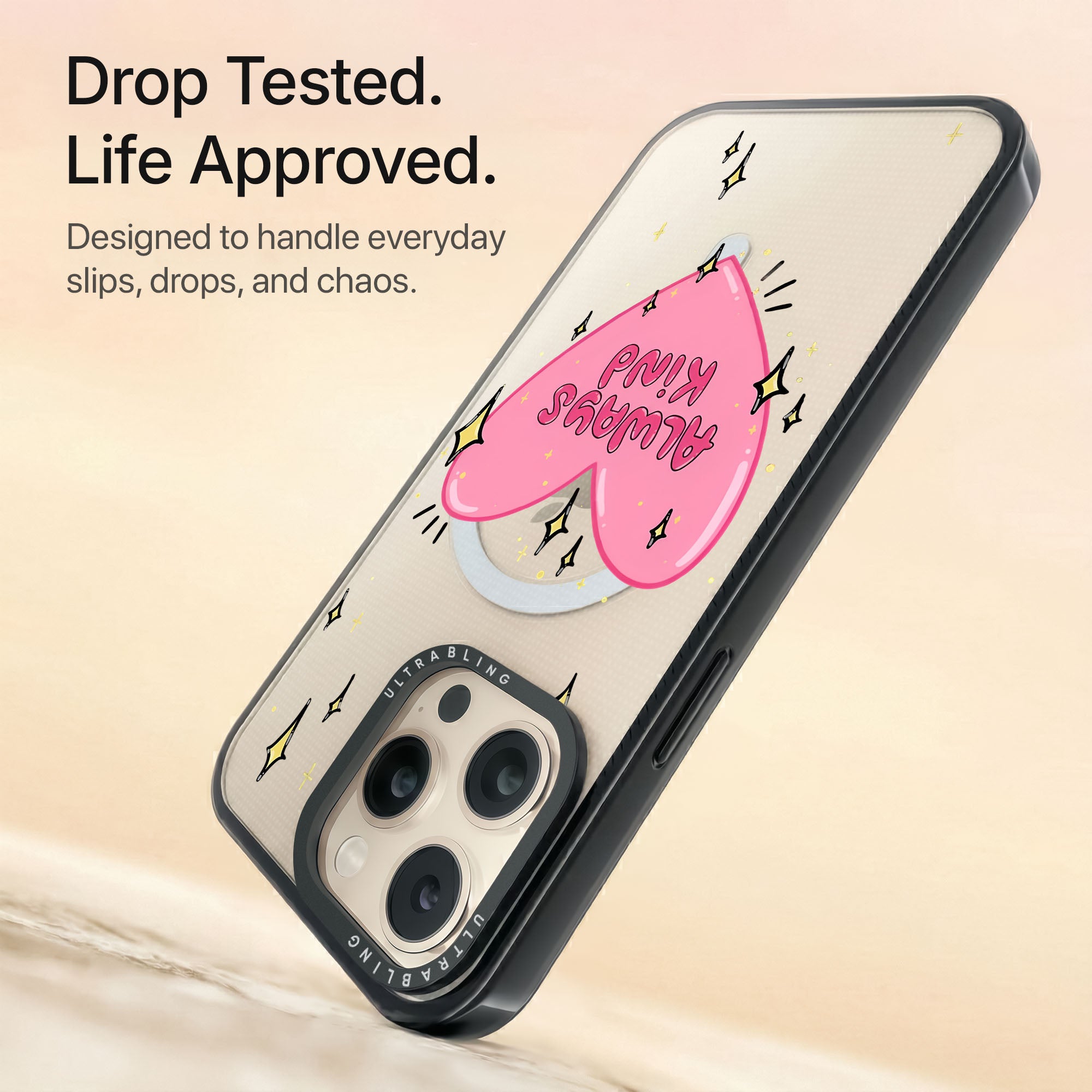 Kind Heart Ultrabling Aura iPhone case non MagSafe black back view