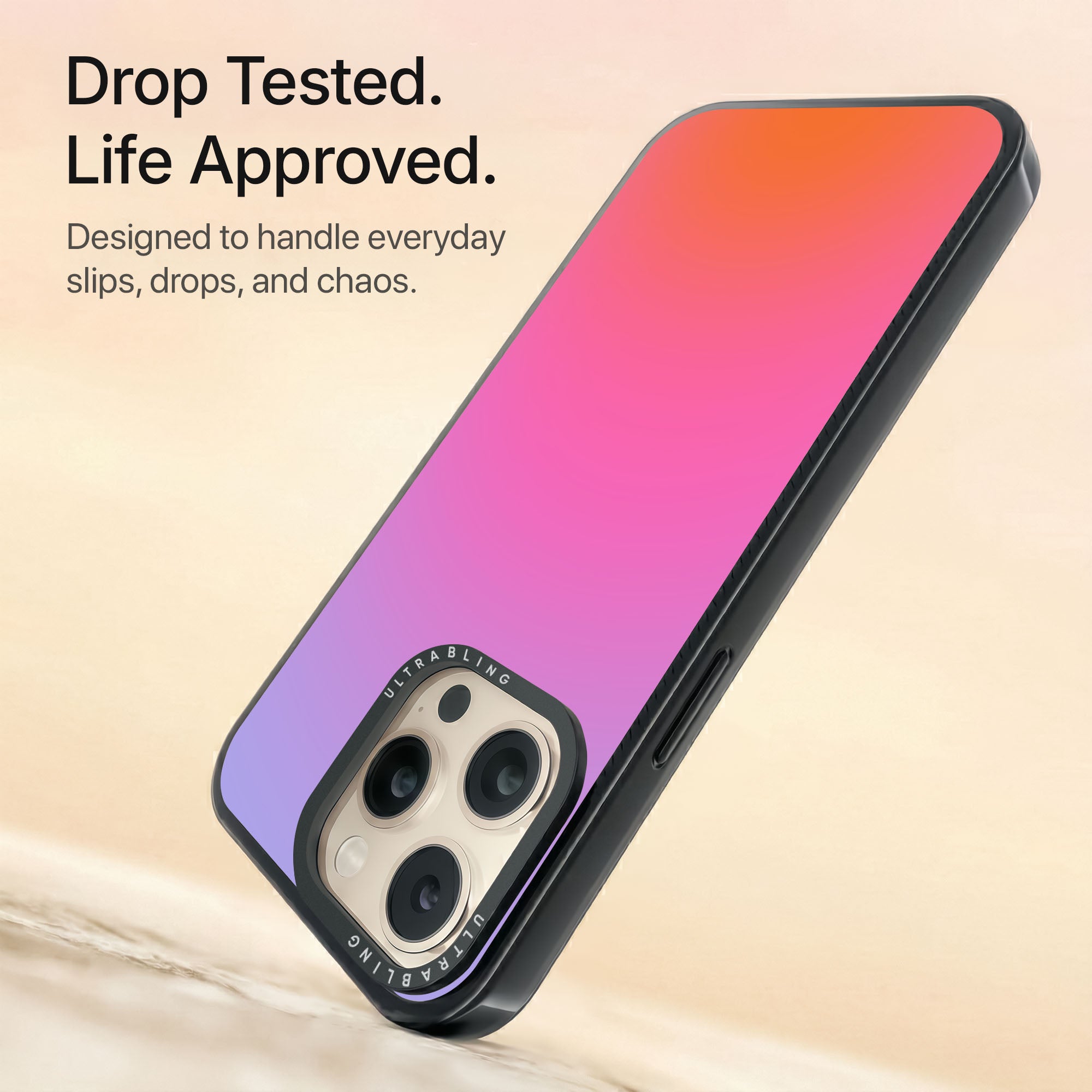 Sunset Fade Ultrabling Aura iPhone case non MagSafe black back view