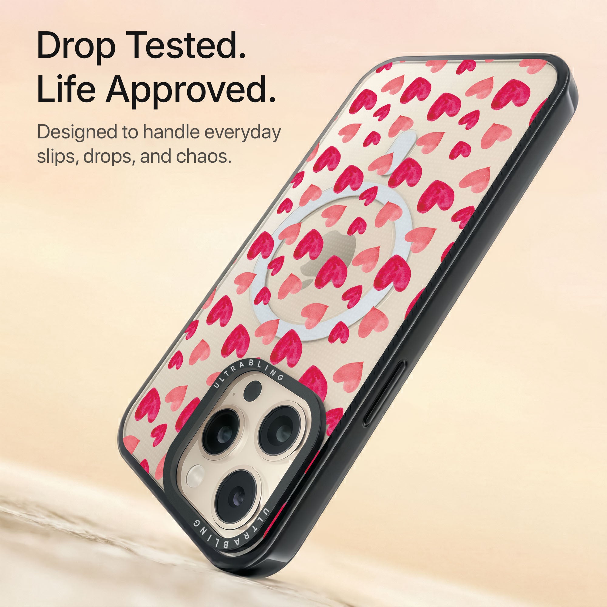 Heart Rush Ultrabling Aura iPhone case non MagSafe black back view