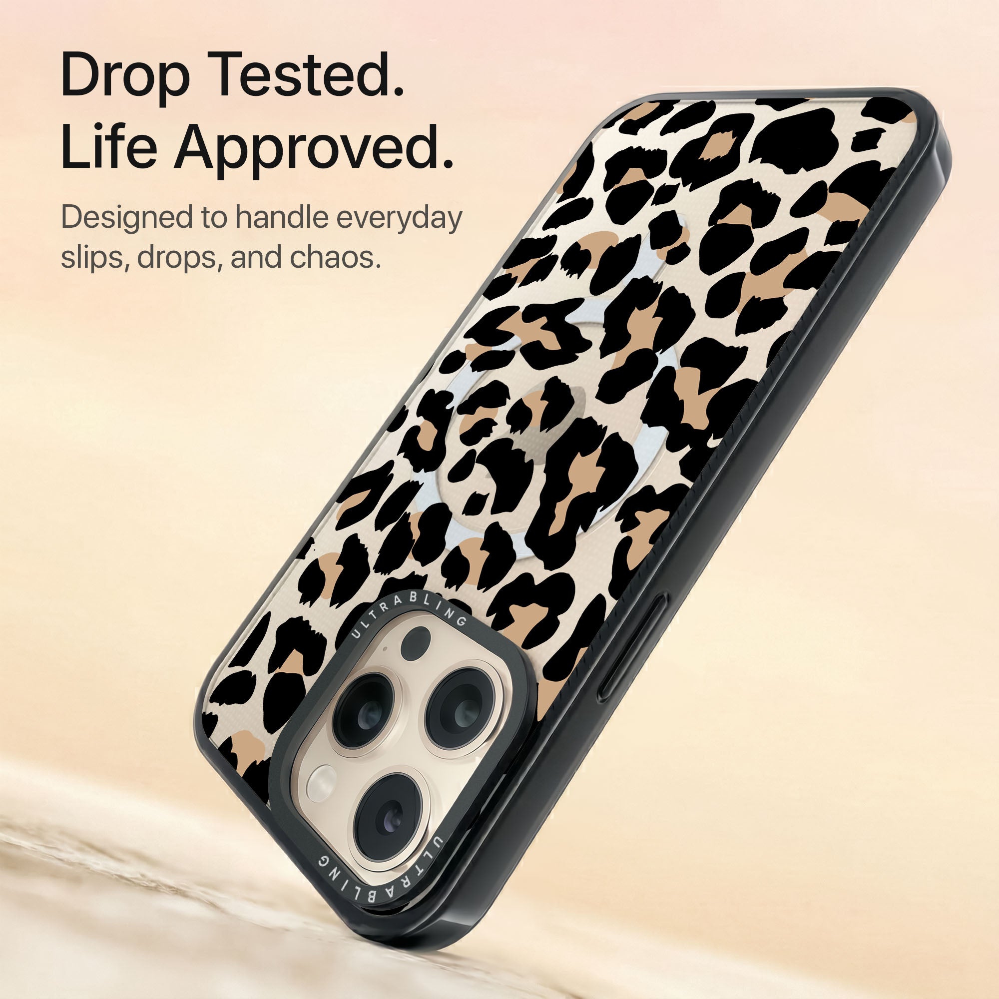 Safari Ultrabling Aura iPhone case non MagSafe black back view