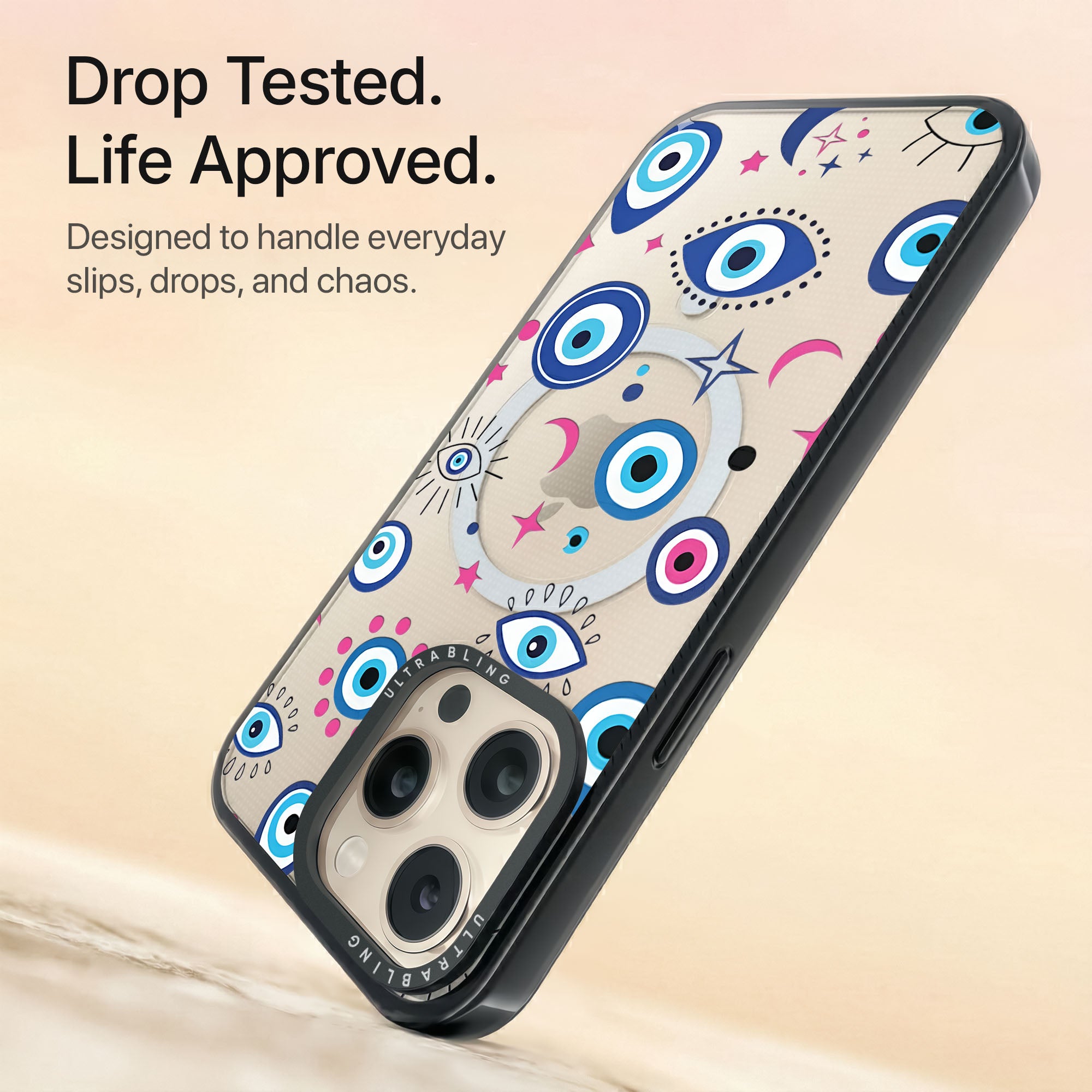 Lucky Eye Ultrabling Aura iPhone case non MagSafe black back view