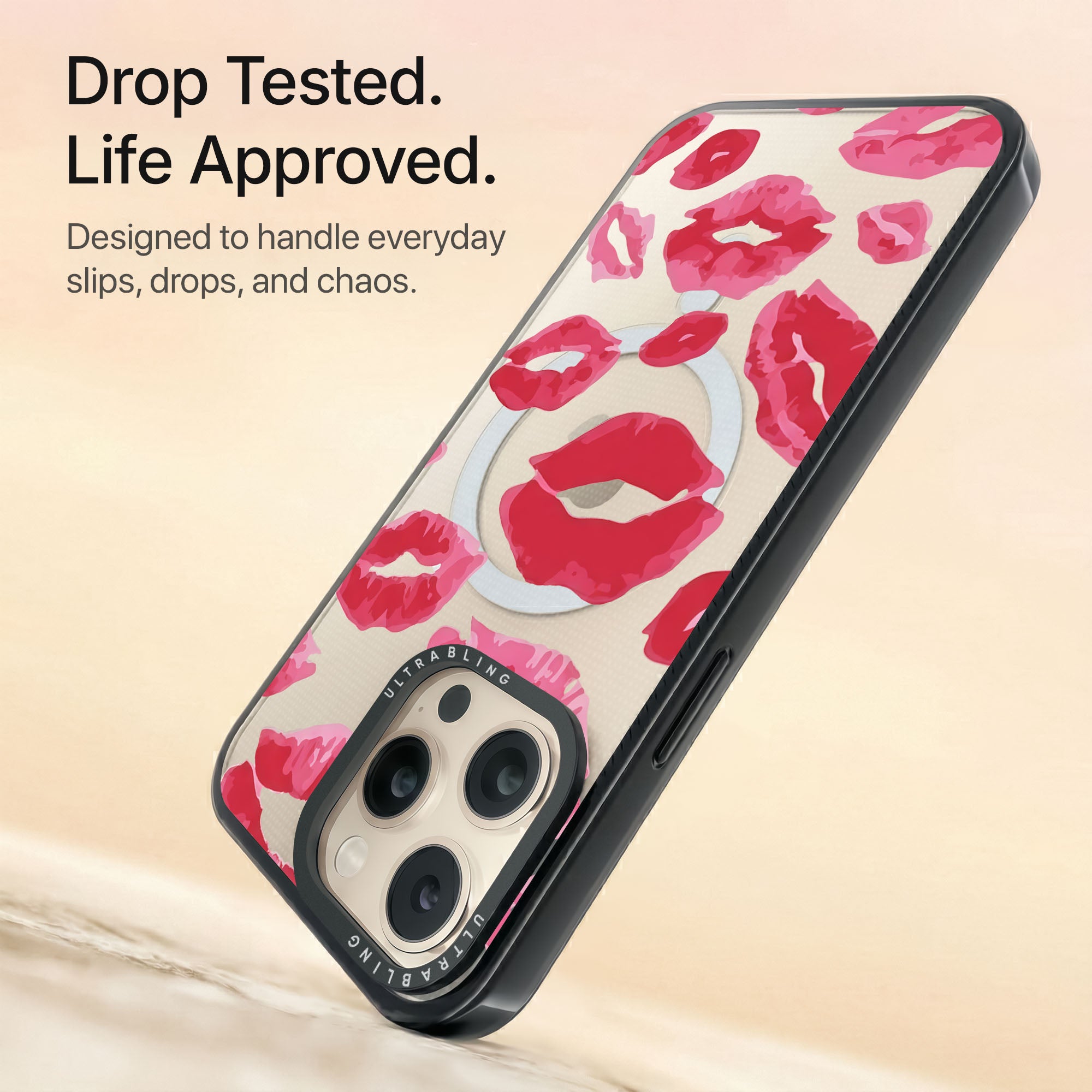 Lip Lock Ultrabling Aura iPhone case non MagSafe black back view