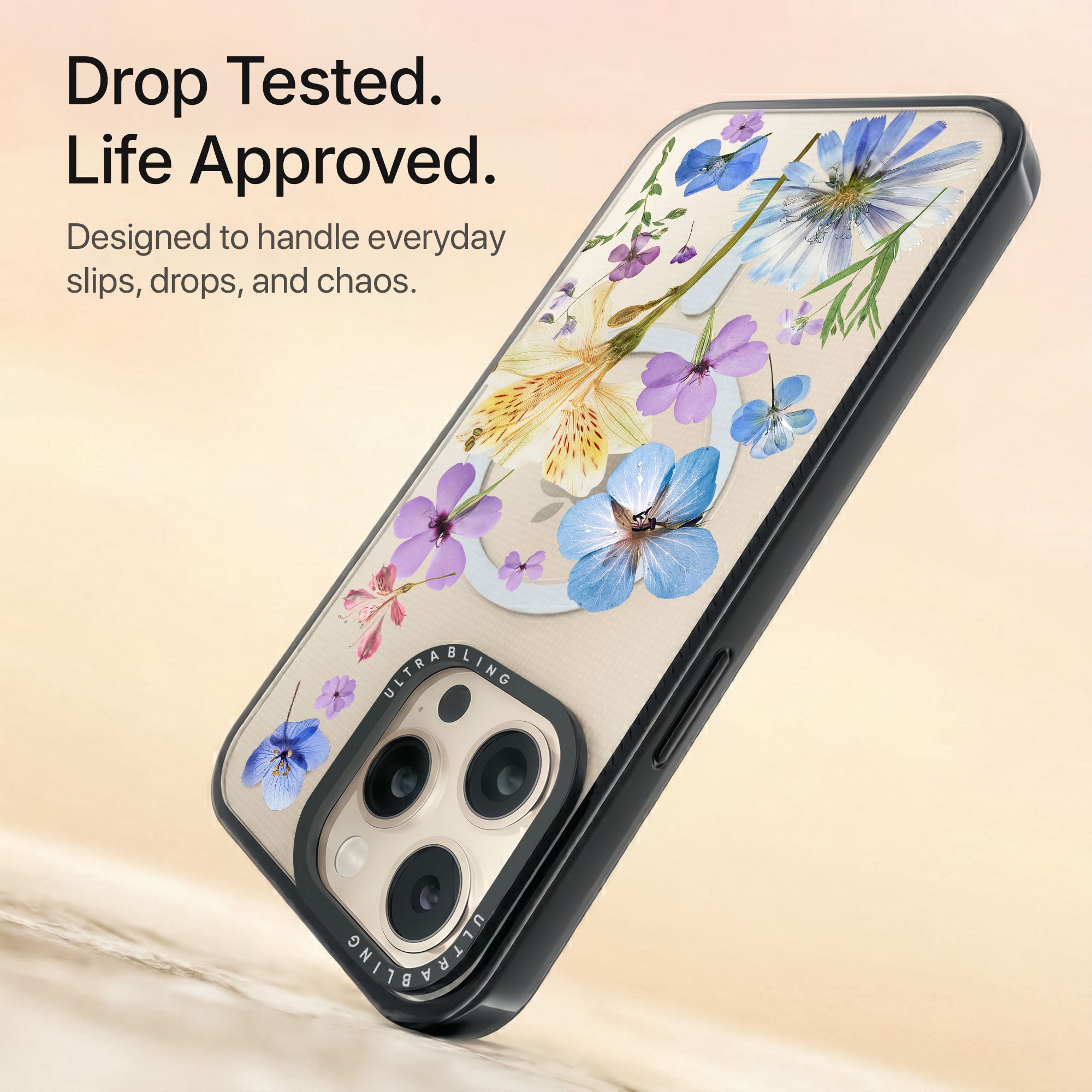 Bluebell Ultrabling Aura iPhone case non MagSafe black back view