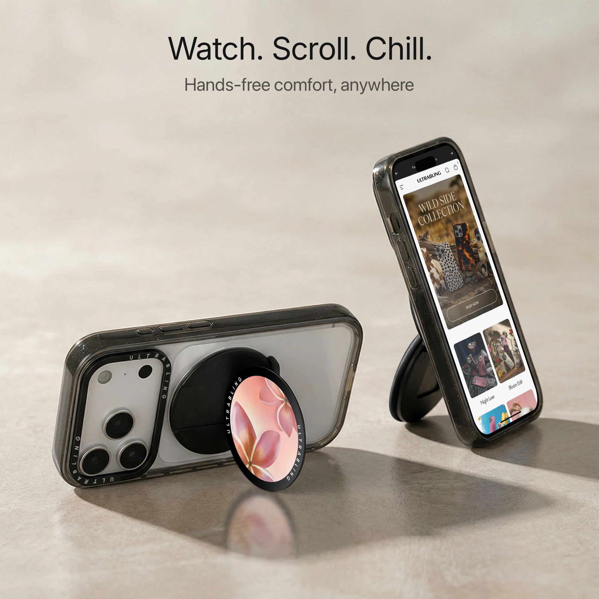 Pink Orchid Ultrabling MagSafe Phone Grip - Close-Up