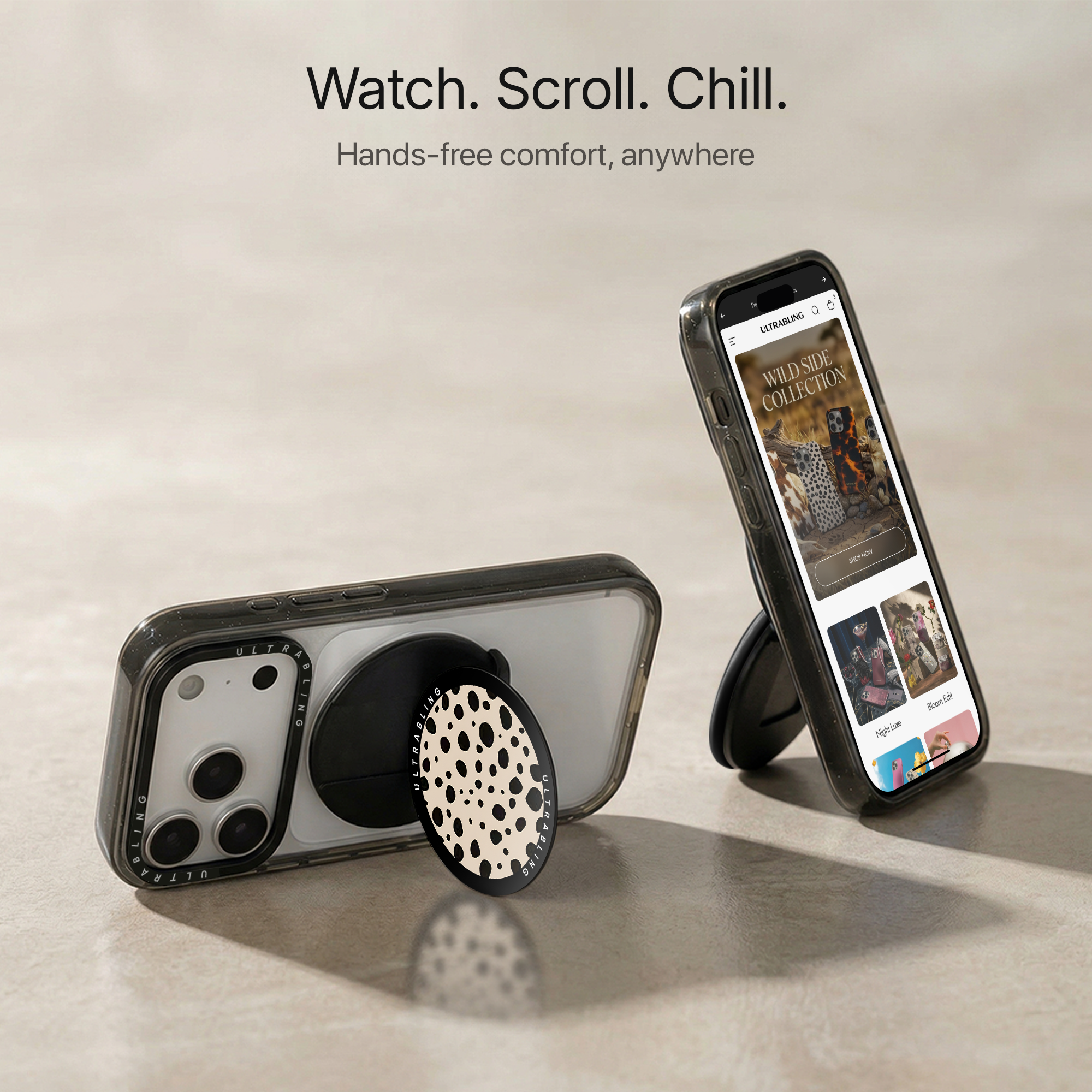 Speckled Sand Ultrabling MagSafe Phone Grip - Close-Up