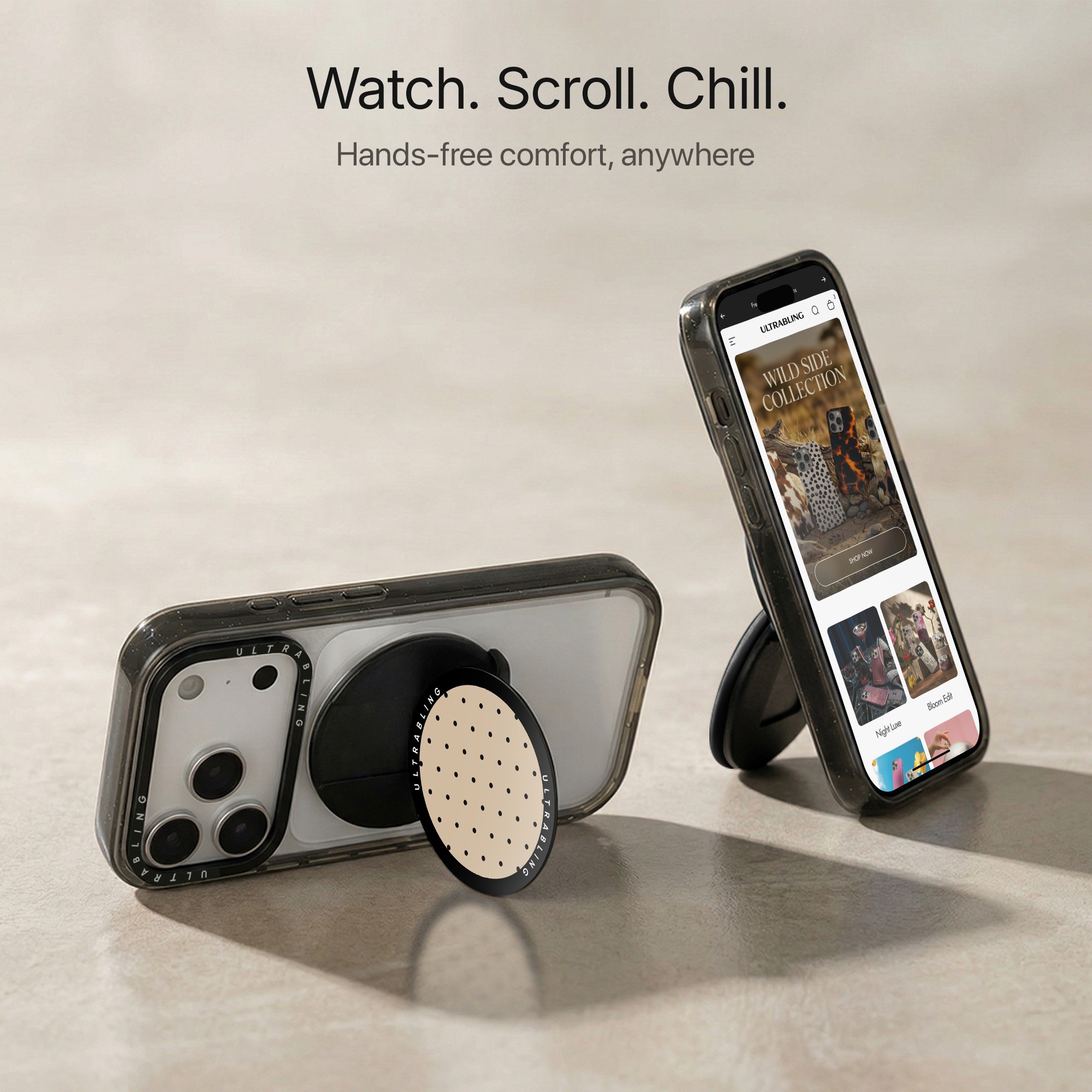 Vanilla Dots Ultrabling MagSafe Phone Grip - Close-Up