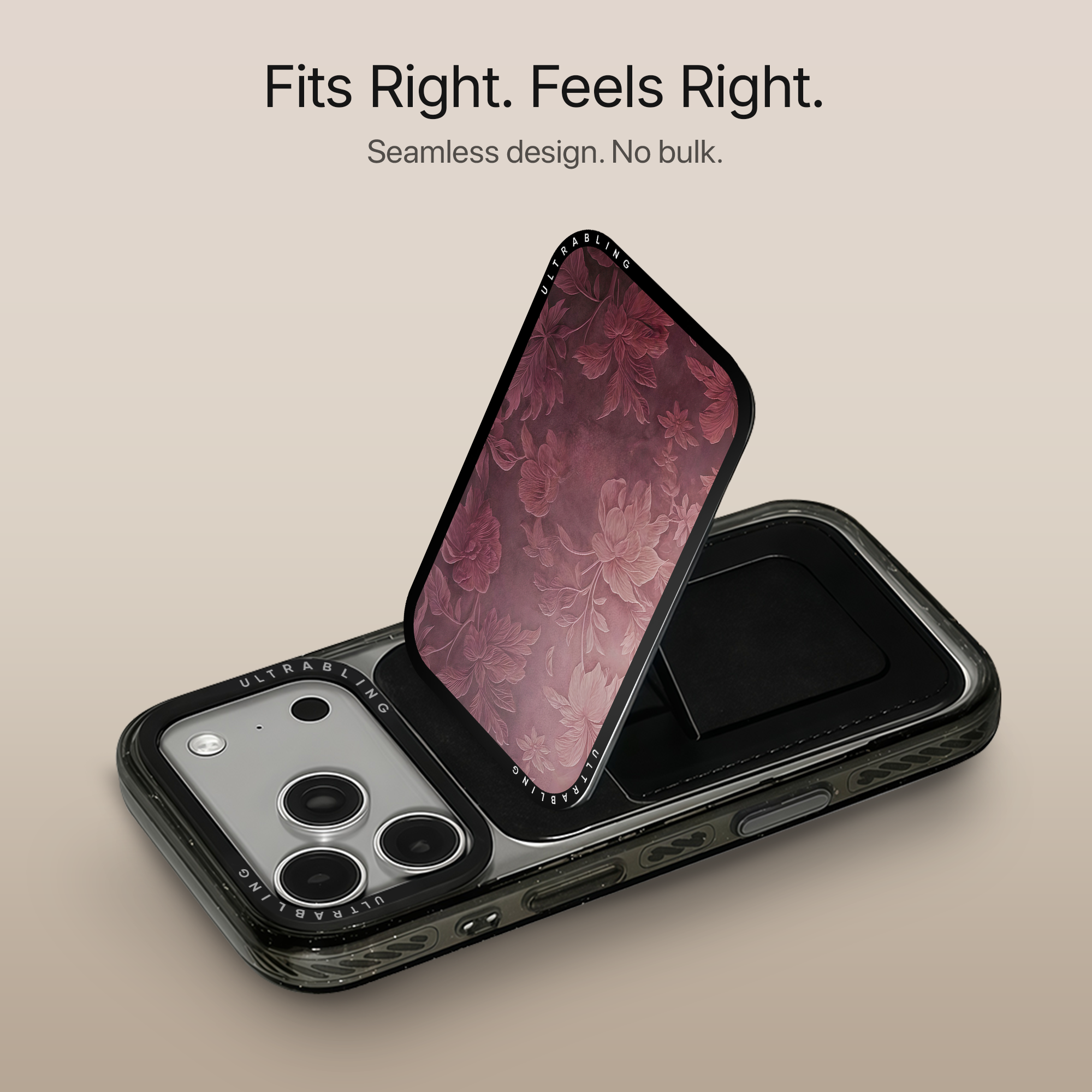 Burgundy Bloom MagSafe Wallet - Detail View