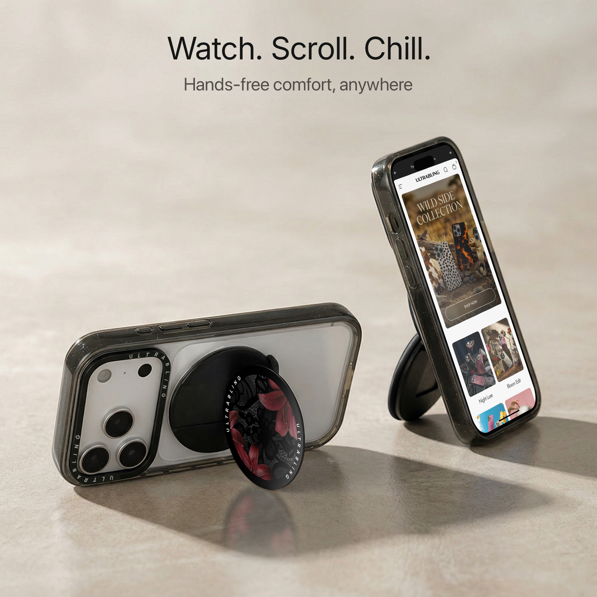 Midnight Scarlet Ultrabling MagSafe Phone Grip - Close-Up