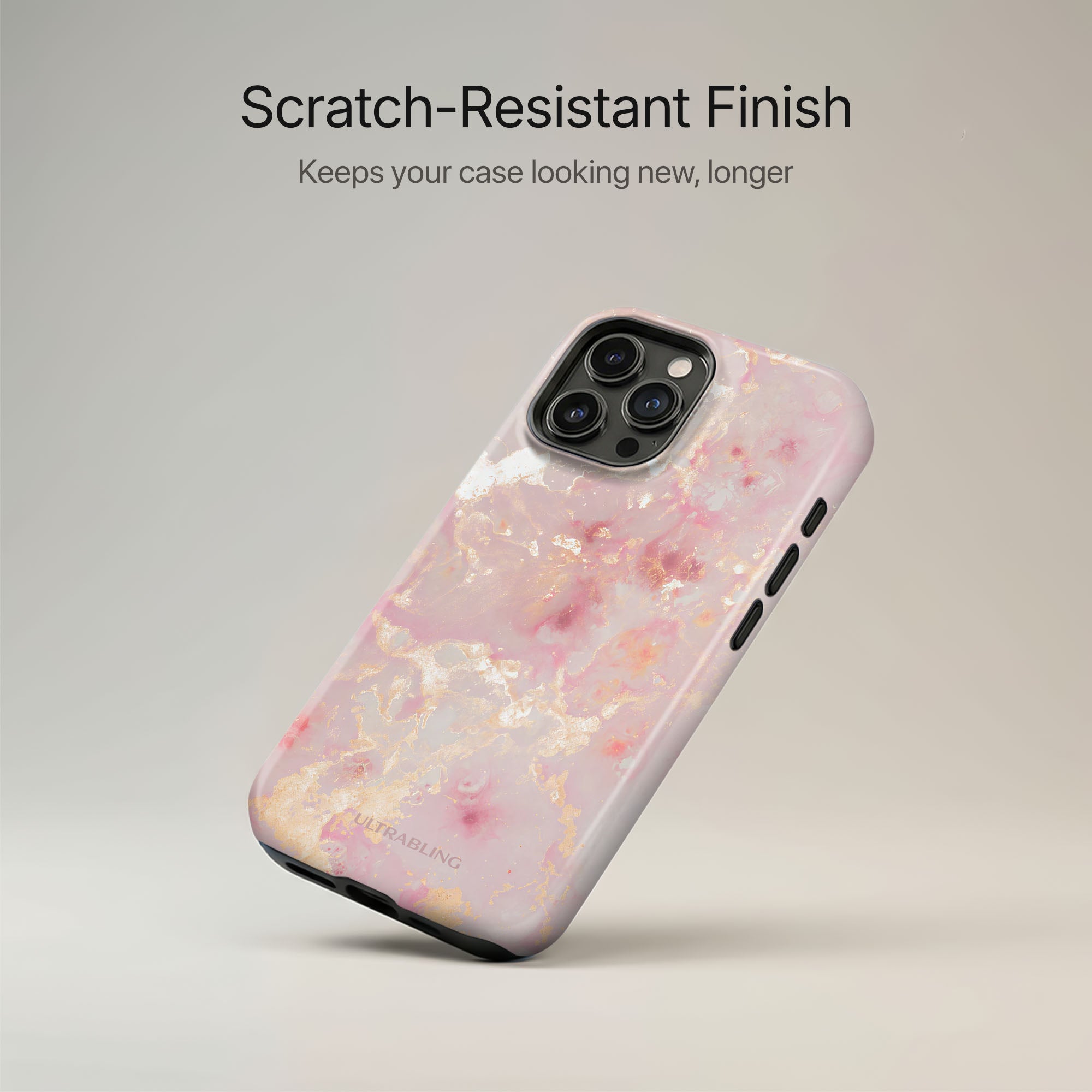 Rose Quartz Ultrabling lifestyle mockup on iPhone