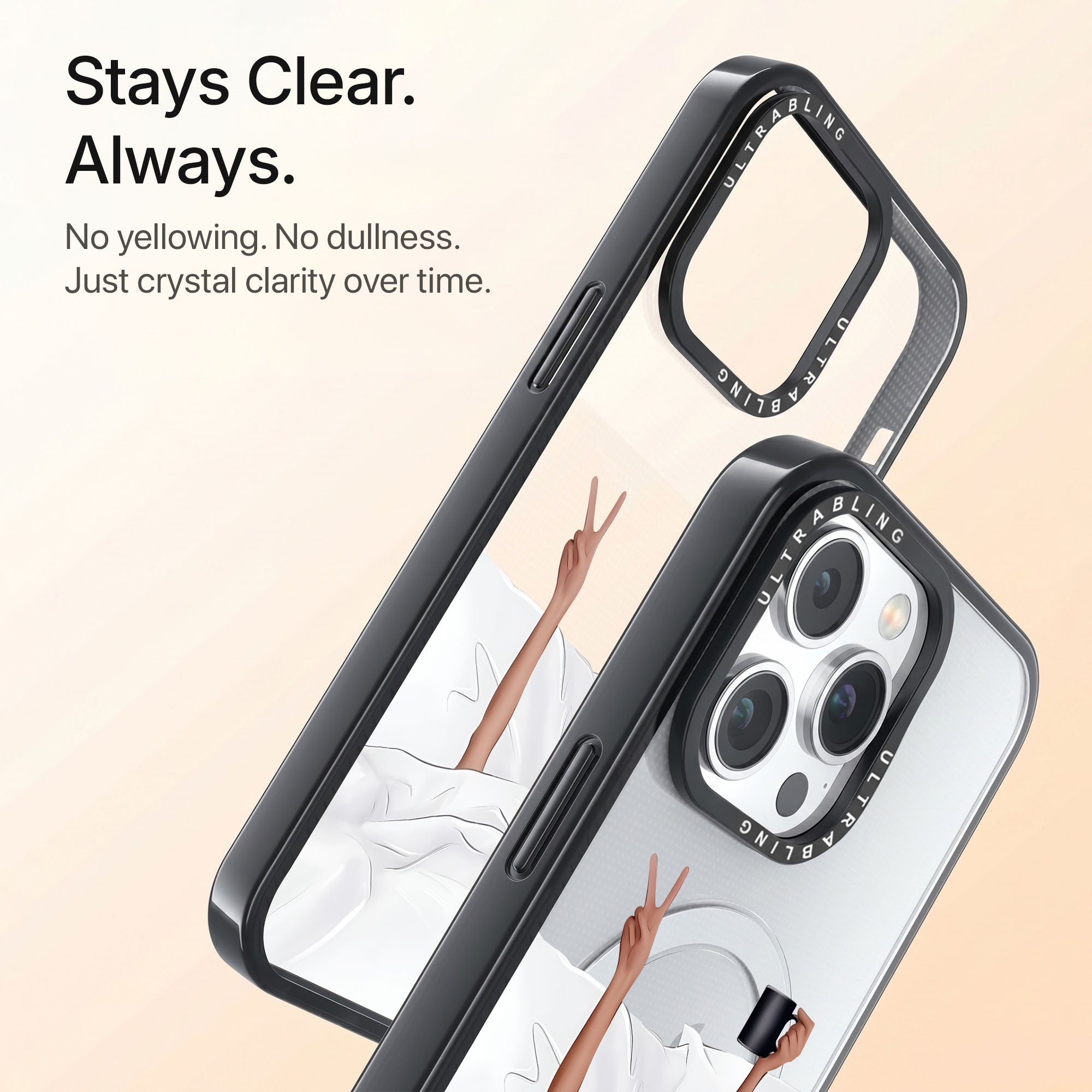 Sunday Selfie Ultrabling Aura iPhone case back view with camera cutout