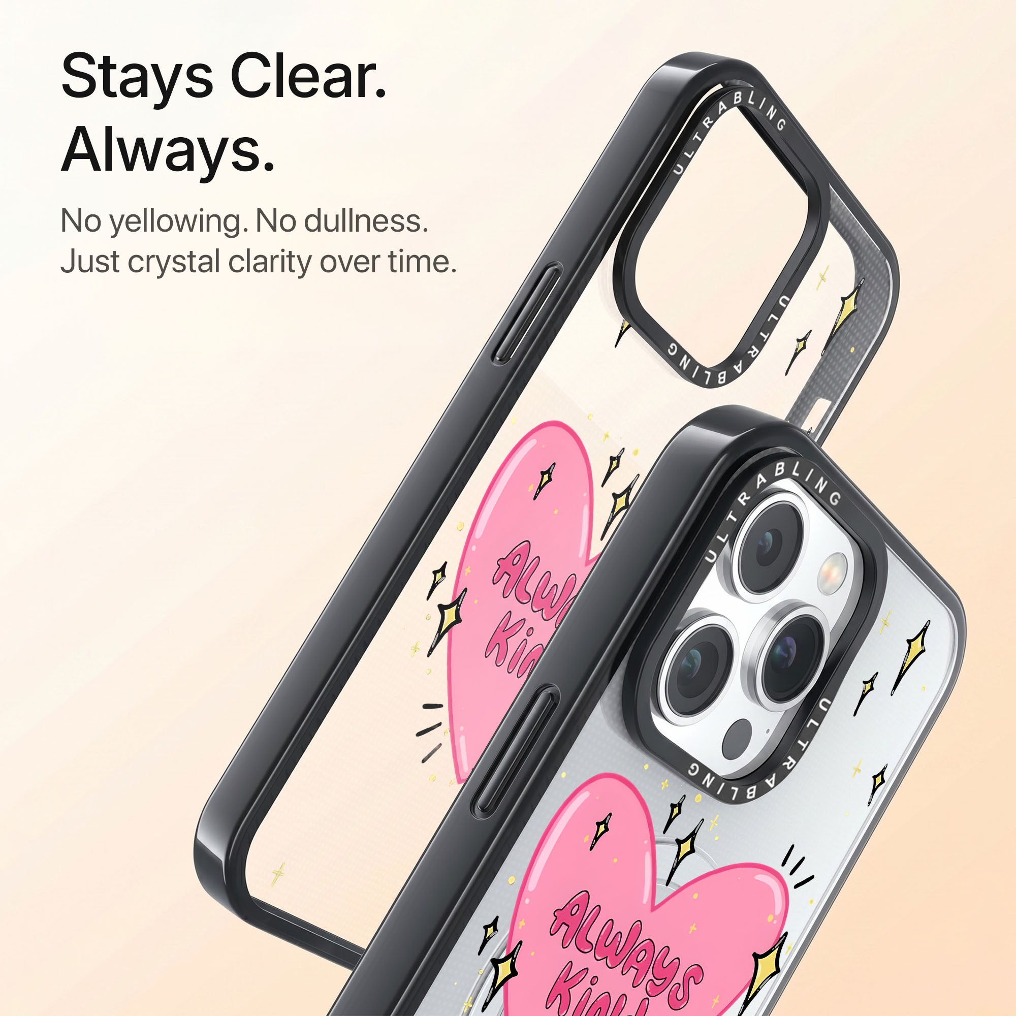 Kind Heart Ultrabling Aura iPhone case back view with camera cutout