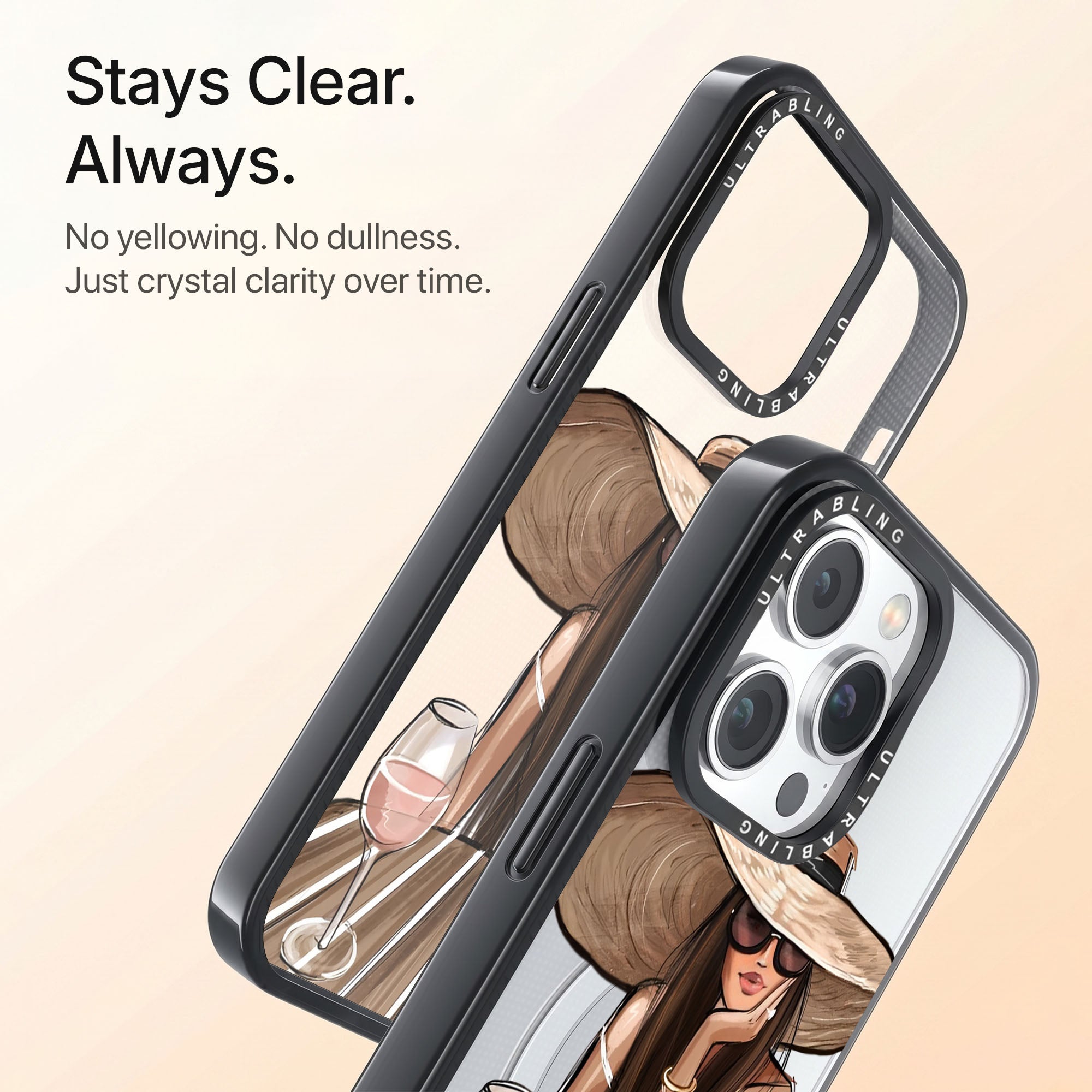 Riviera Muse Ultrabling Aura iPhone case back view with camera cutout