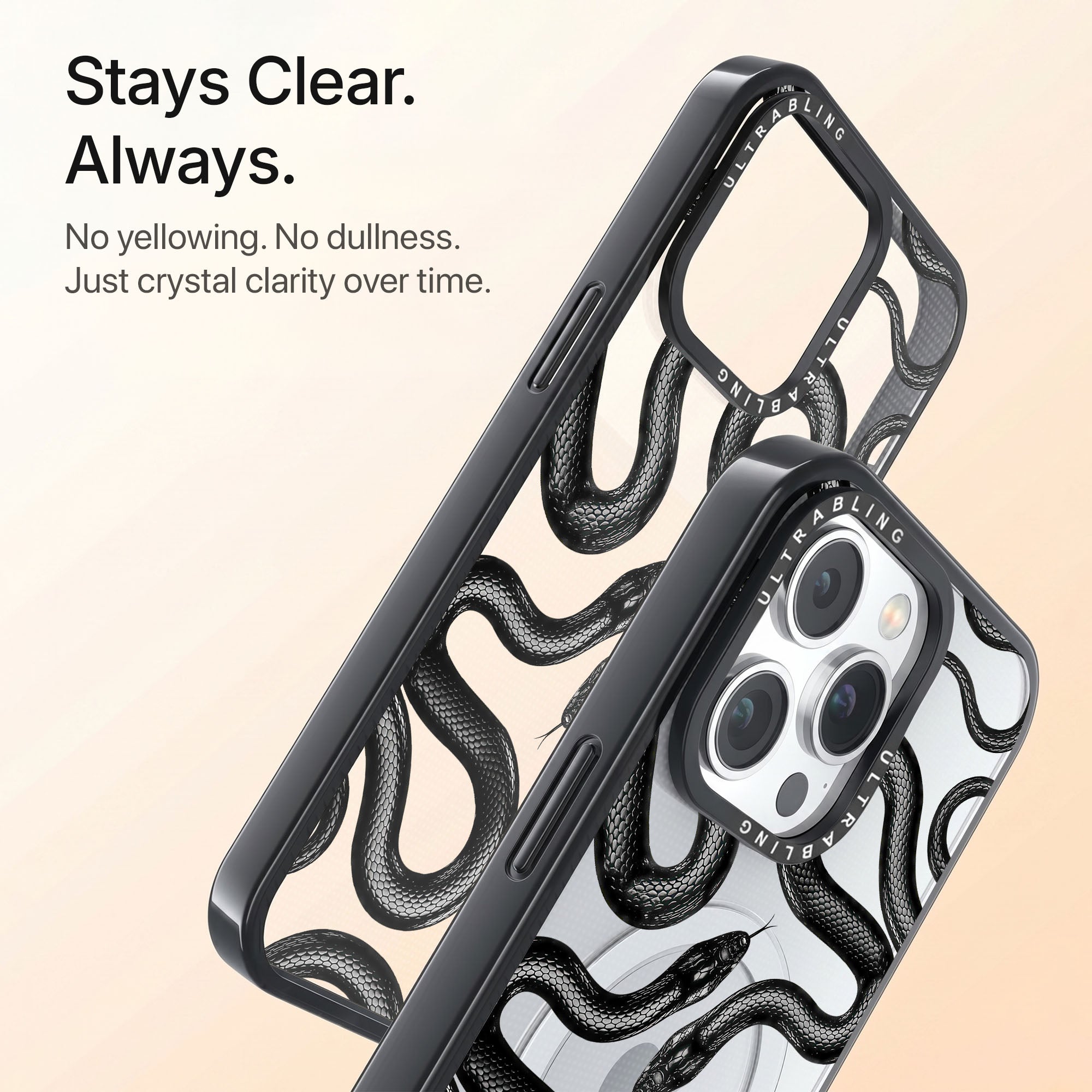 Ink Flow Ultrabling Aura iPhone case back view with camera cutout