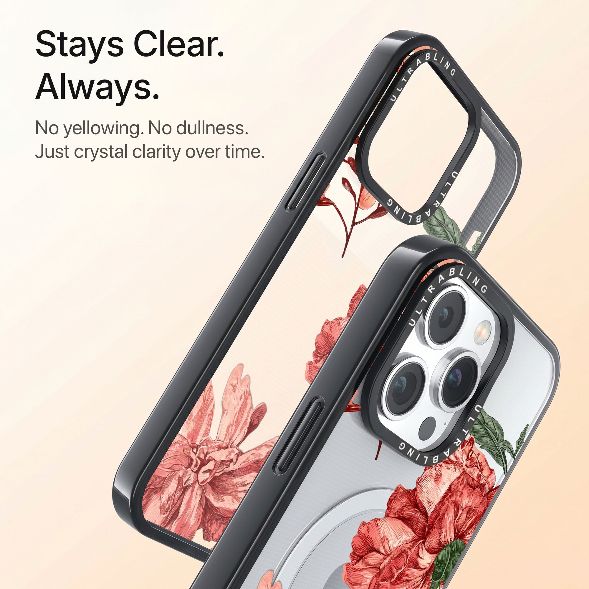 Rosette Ultrabling Aura iPhone case back view with camera cutout