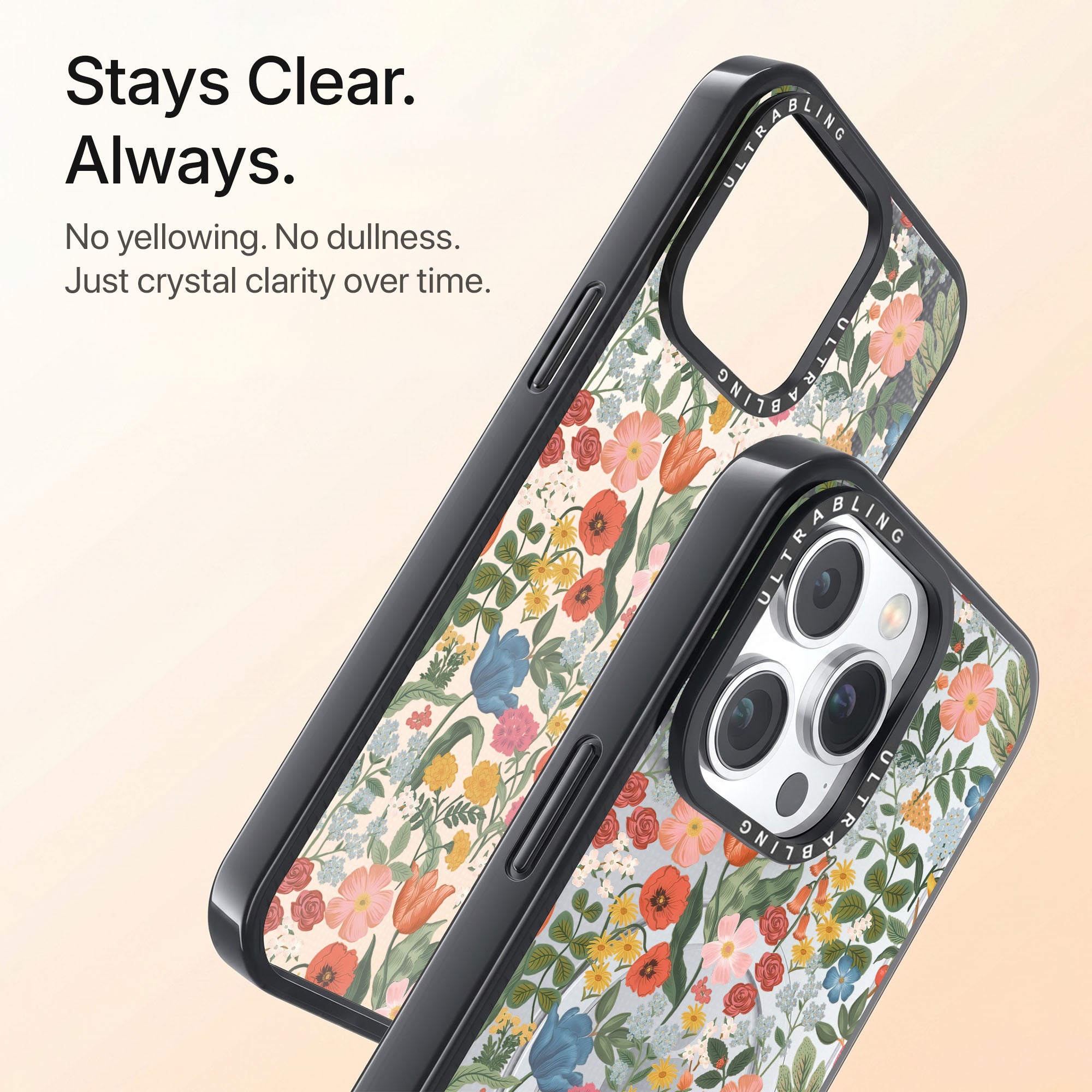 Meadow Mix Ultrabling Aura iPhone case back view with camera cutout