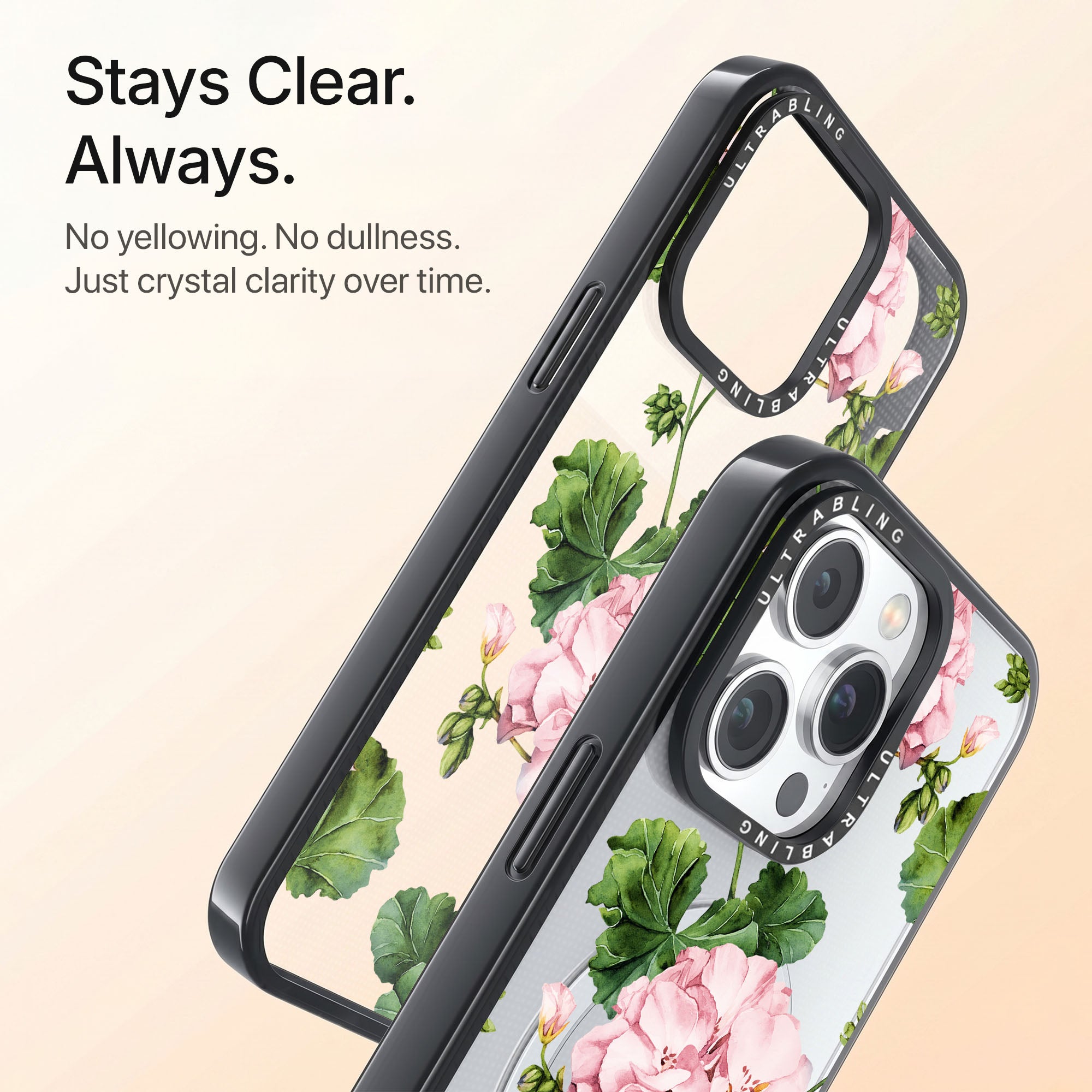Rosewater Ultrabling Aura iPhone case back view with camera cutout
