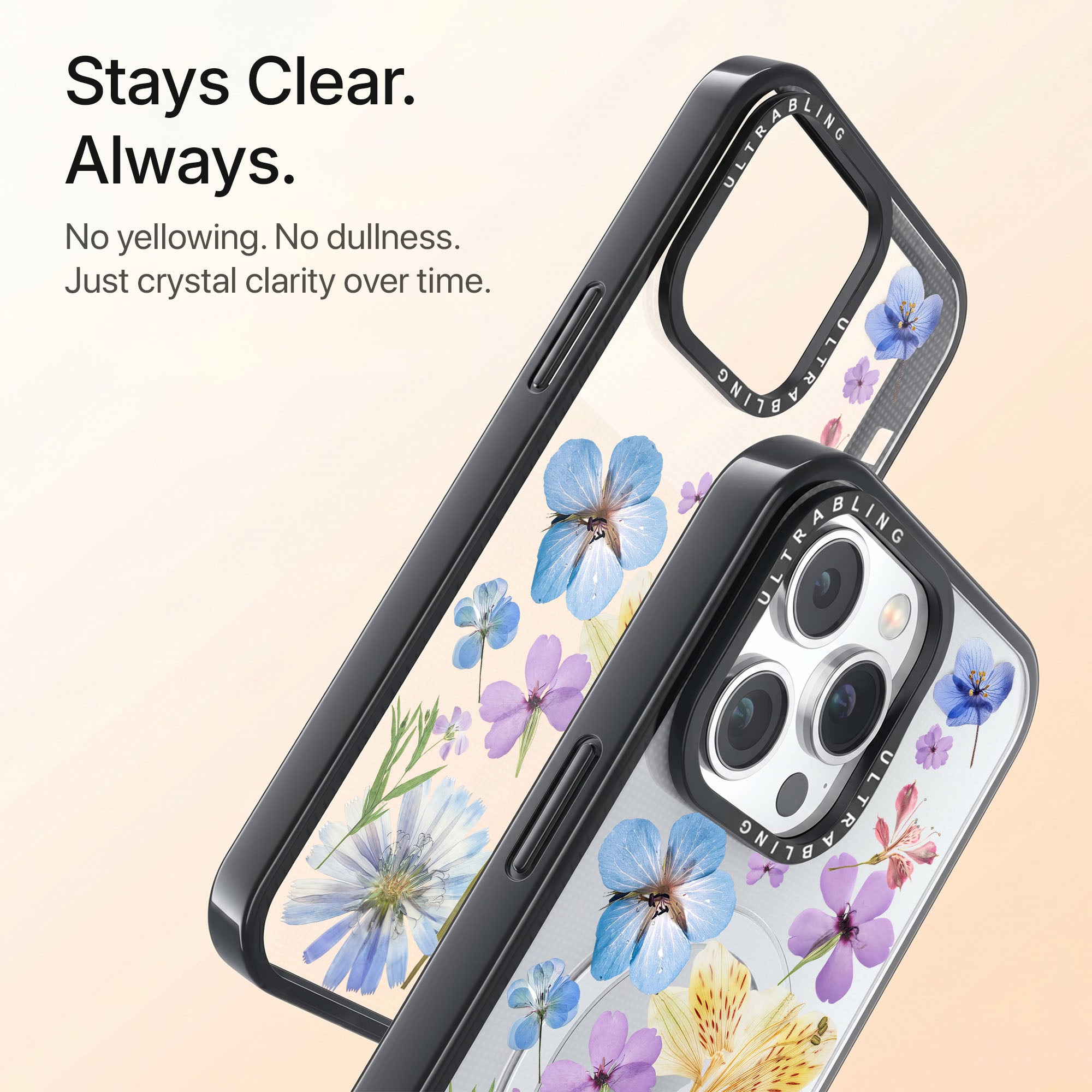 Bluebell Ultrabling Aura iPhone case back view with camera cutout