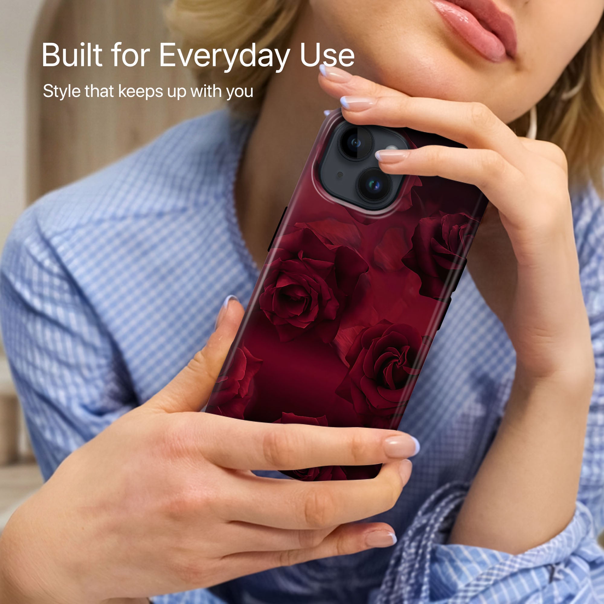 Velvet Roses Ultrabling side profile and button view