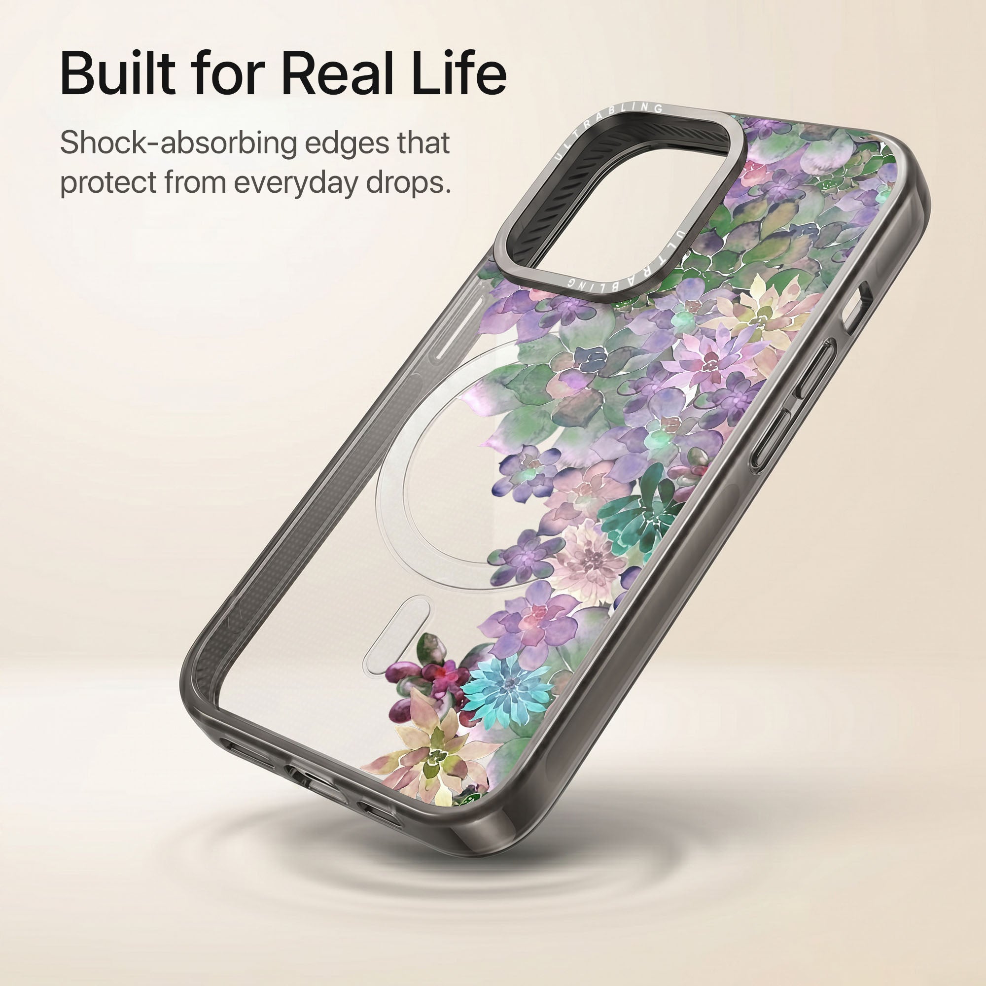 Lilac Rush Ultrabling Aura iPhone case lifestyle in-hand shot
