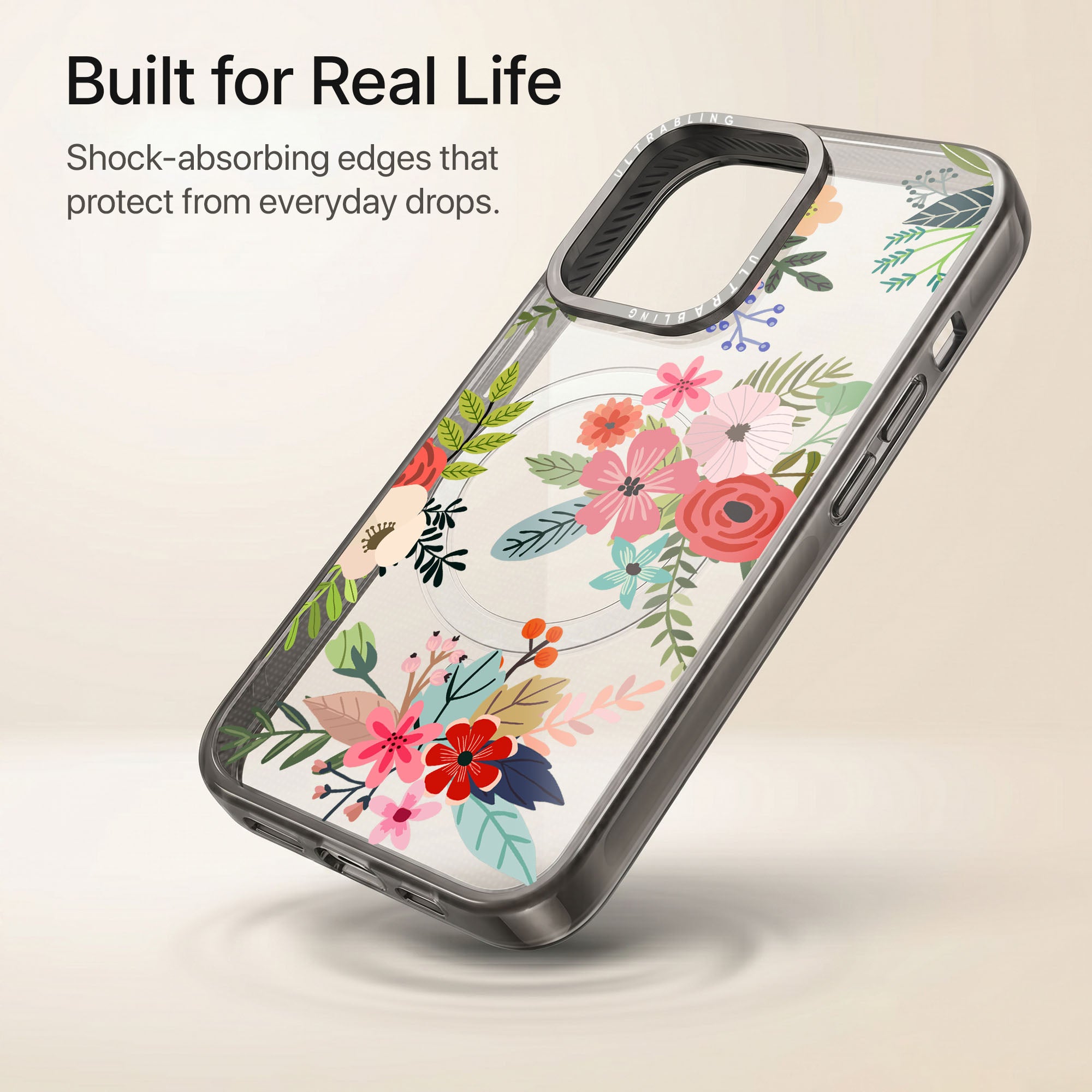 Garden Muse Ultrabling Aura iPhone case lifestyle in-hand shot